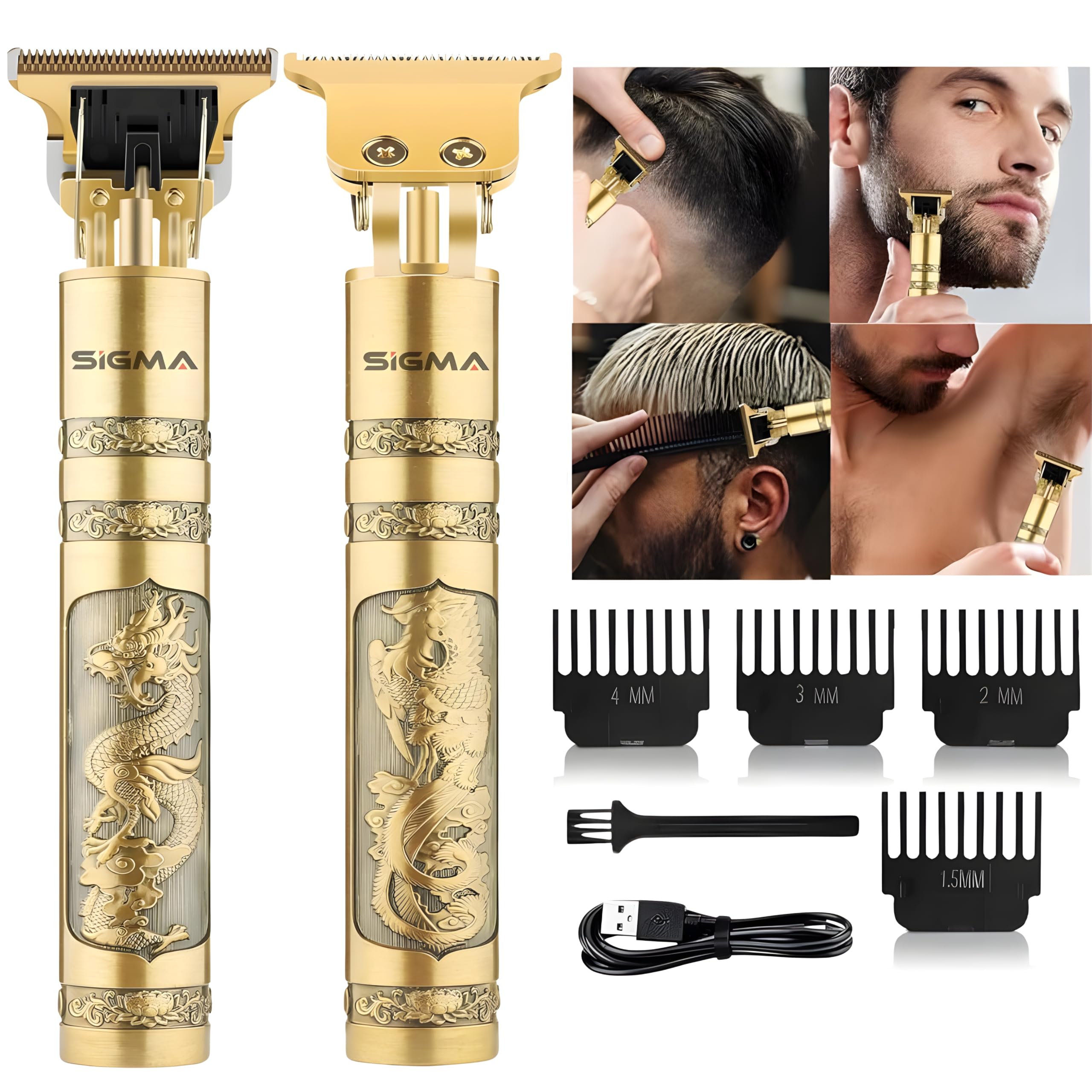 Sigma Bags Trimmer Men Hair Clipper Cordless Dragon Style Rechargeable Trimmer For Beard, Hairs, Moustache And Face, Electric T Blade Zero Gapped Professional Shaving Machine Mens Grooming Kit (B0D8ZT5P8P) Amazon Price History, Amazon Price Tracker