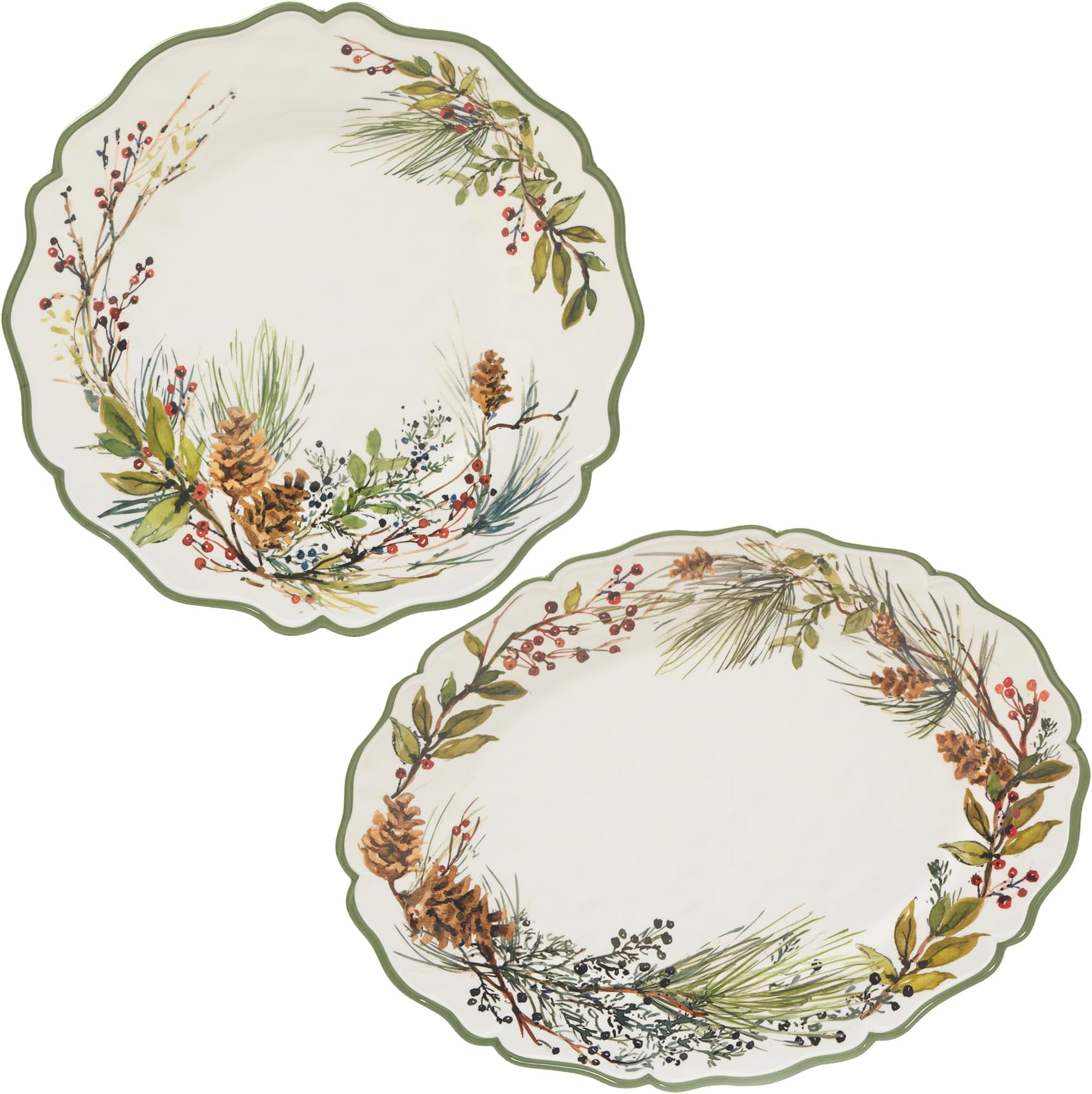 Certified InternationalWinters Forest Melamine 2 pc Platter Serving Set.,