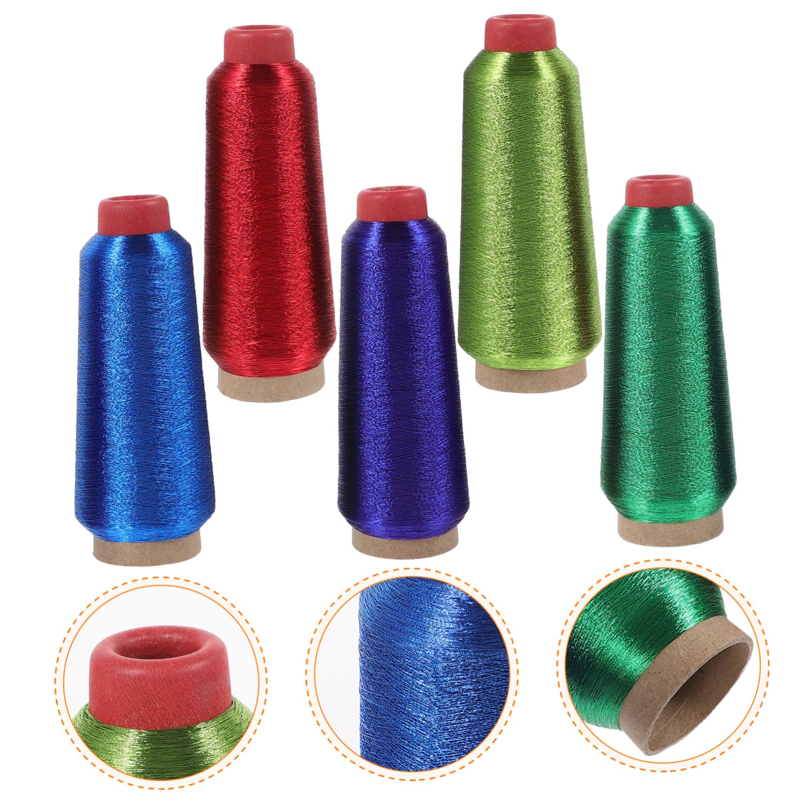 Computerstickgarn 5 Rollen Polyester für Kreuzstich | Multifunktionsgarn, für Kinder und Kinderzimmer, Geeignet für Shop Einsatz Zufällige Farbe