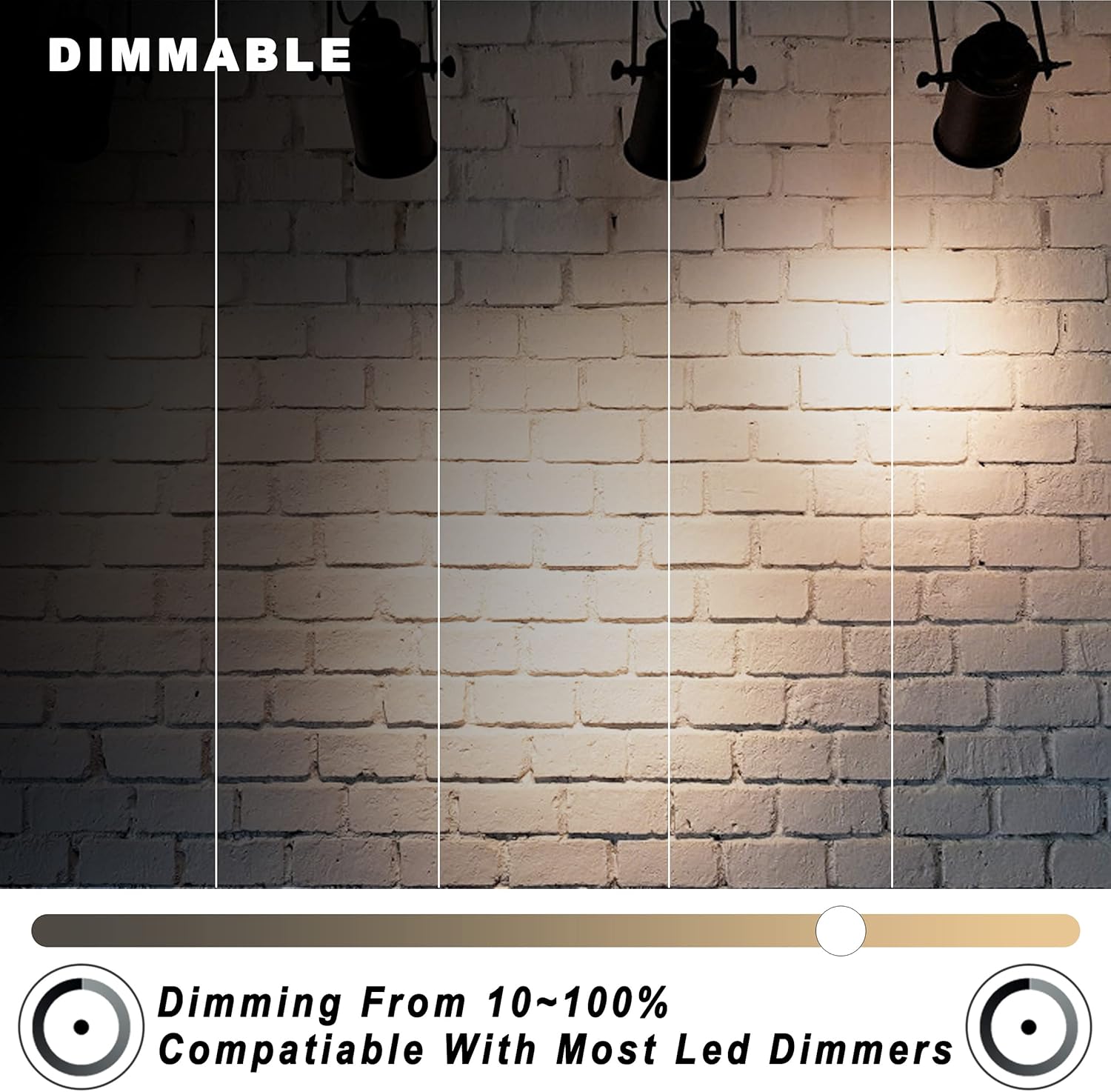 ALIDE GU10 Led Bulbs 4000K Dimmable Natural White,25W 35W 50W Equivalent, AC120V 5W Dimmable GU10 Led Spotlight Track Light Bulbs,450LM,38 Degrees,6Pack