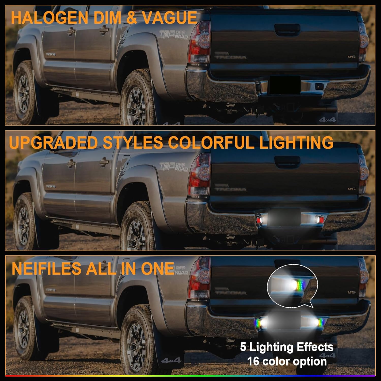 LED License Plate Light Compatible with Toyota Tacoma 2005-2015 Tundra 2000-2013 Tag Lights Assembly Replaceme OE 81270-0C020 (RGB)