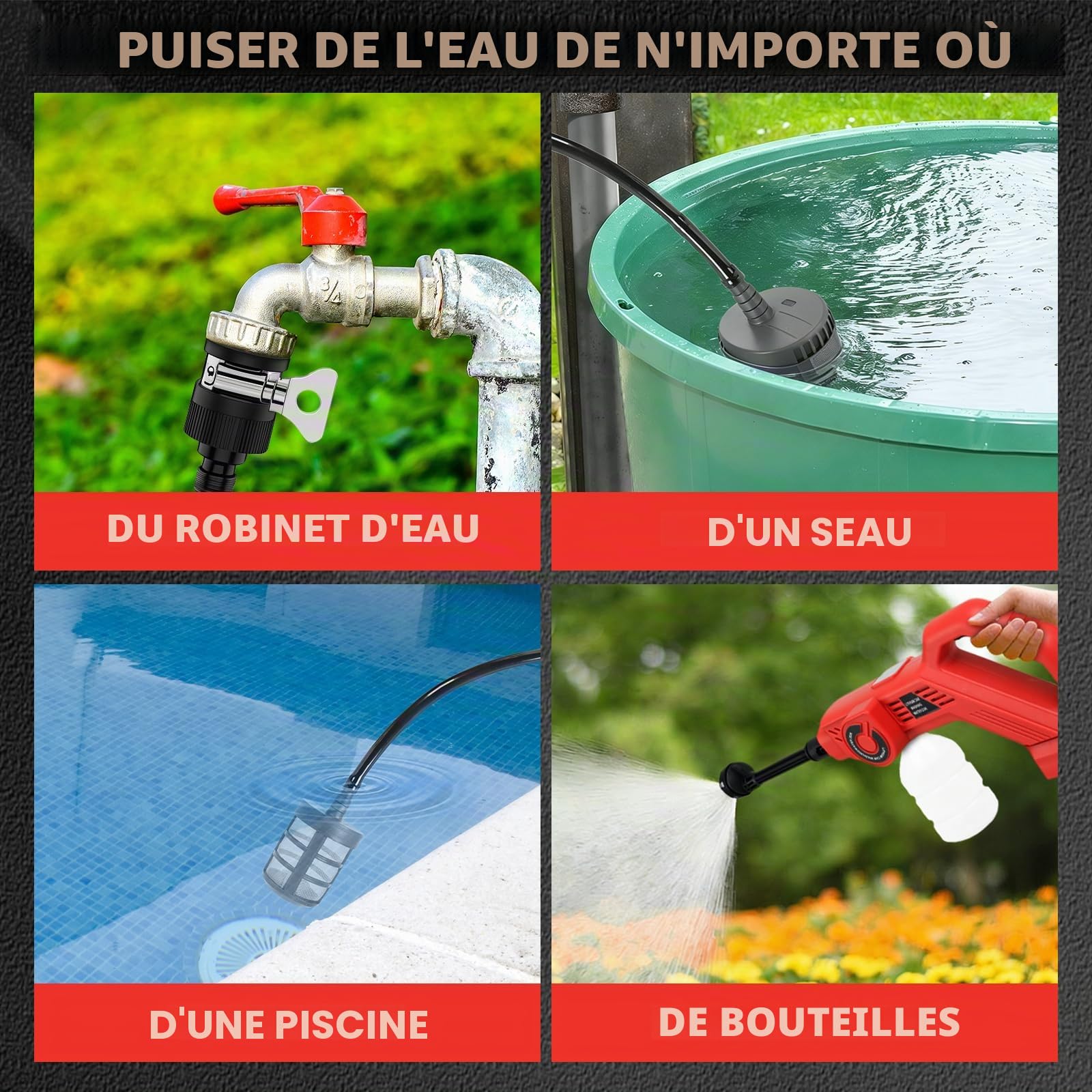 Nettoyeur Haute Pression sans Fil 80 Bar, Compatible avec Milwaukee 18V | Sans Batterie Fournie, Buse 6 en 1 Débit 6 L/min, Moteur sans Balais, Idéal pour Lavage Voiture et Nettoyage Extérieur