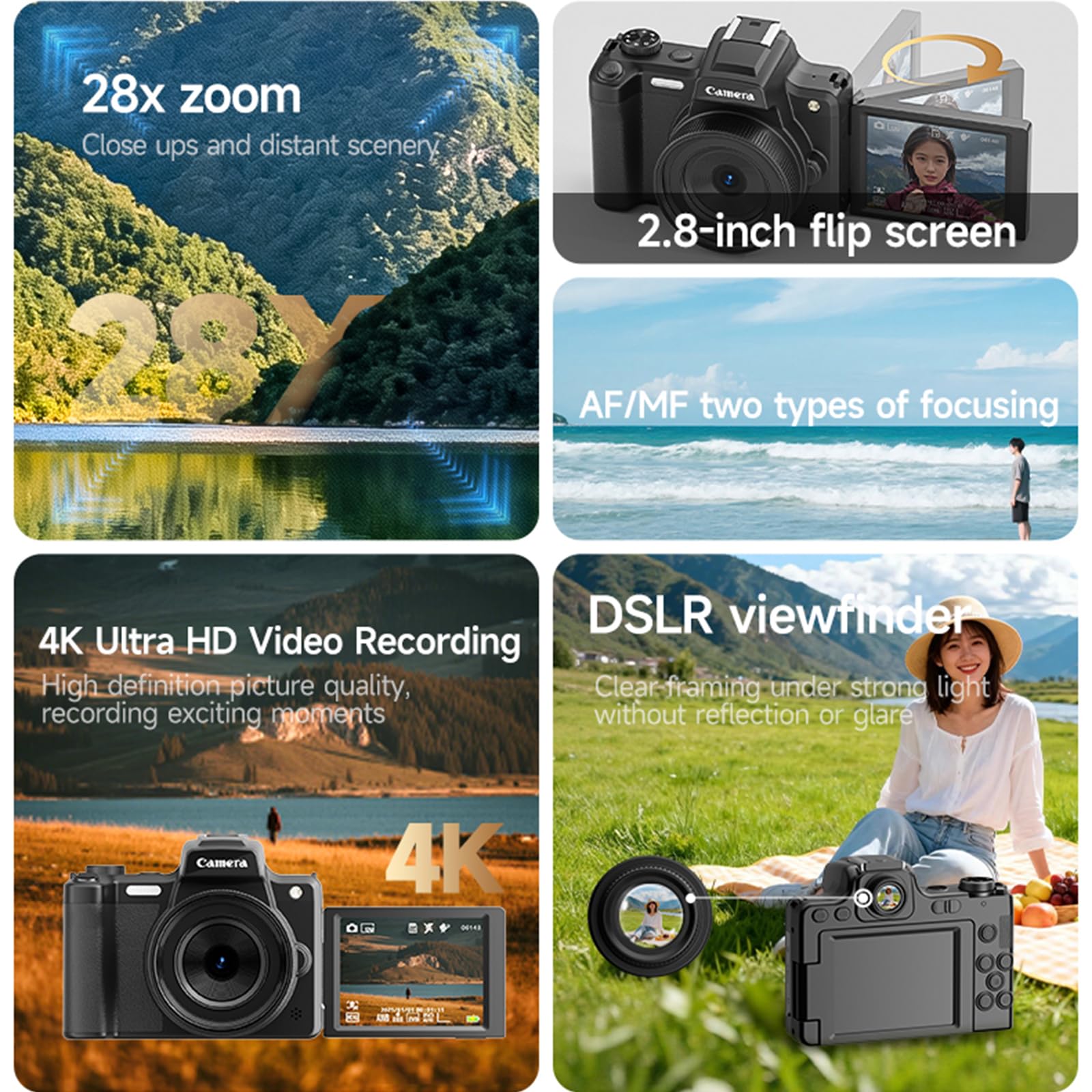 Fotocamera digitale avanzata da 68 MP con touchscreen e OTG per foto e video touchscreen