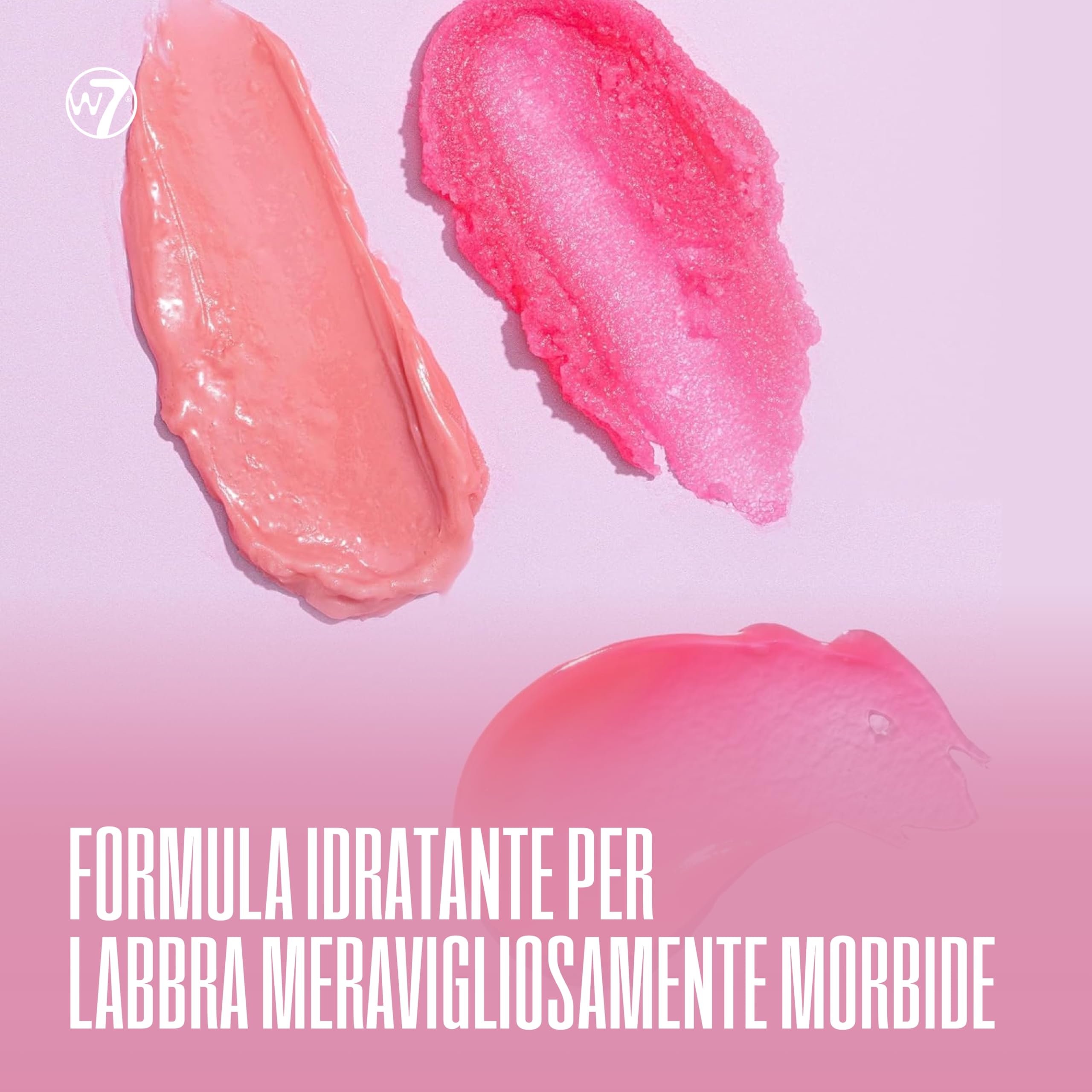 W7 Trio per la cura delle labbra Sweet Dreams - Set da 3 pezzi - Maschera notte, burrocacao e scrub labbra - Fragola