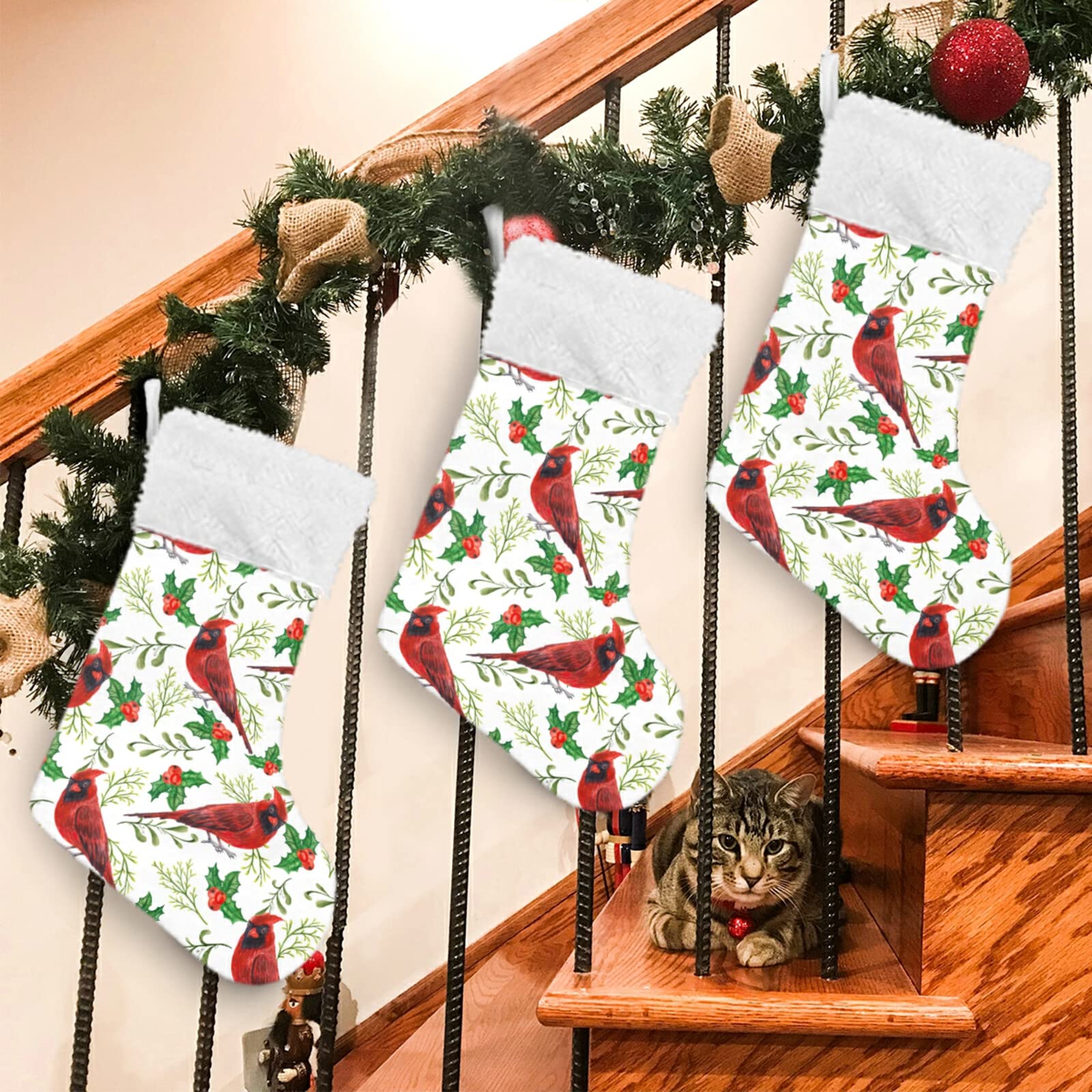 Amazon.com: Christmas Red Cardinals Christmas Stockings Winter
