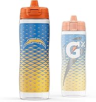 Vista 30 de Gatorade Gx NFL - Botellas antideslizantes para apretar, 30 onzas líquidas, sistema de hidratación Gx Miami Dolphins