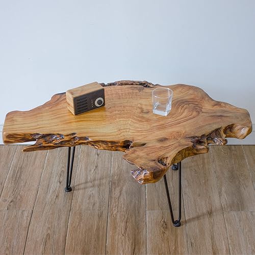Miniatura 1 de BTEOBFY Mesa de centro de madera natural, mesa de mediados de siglo de madera para sala de estar, mesa de oficina en casa, mesa con patas de