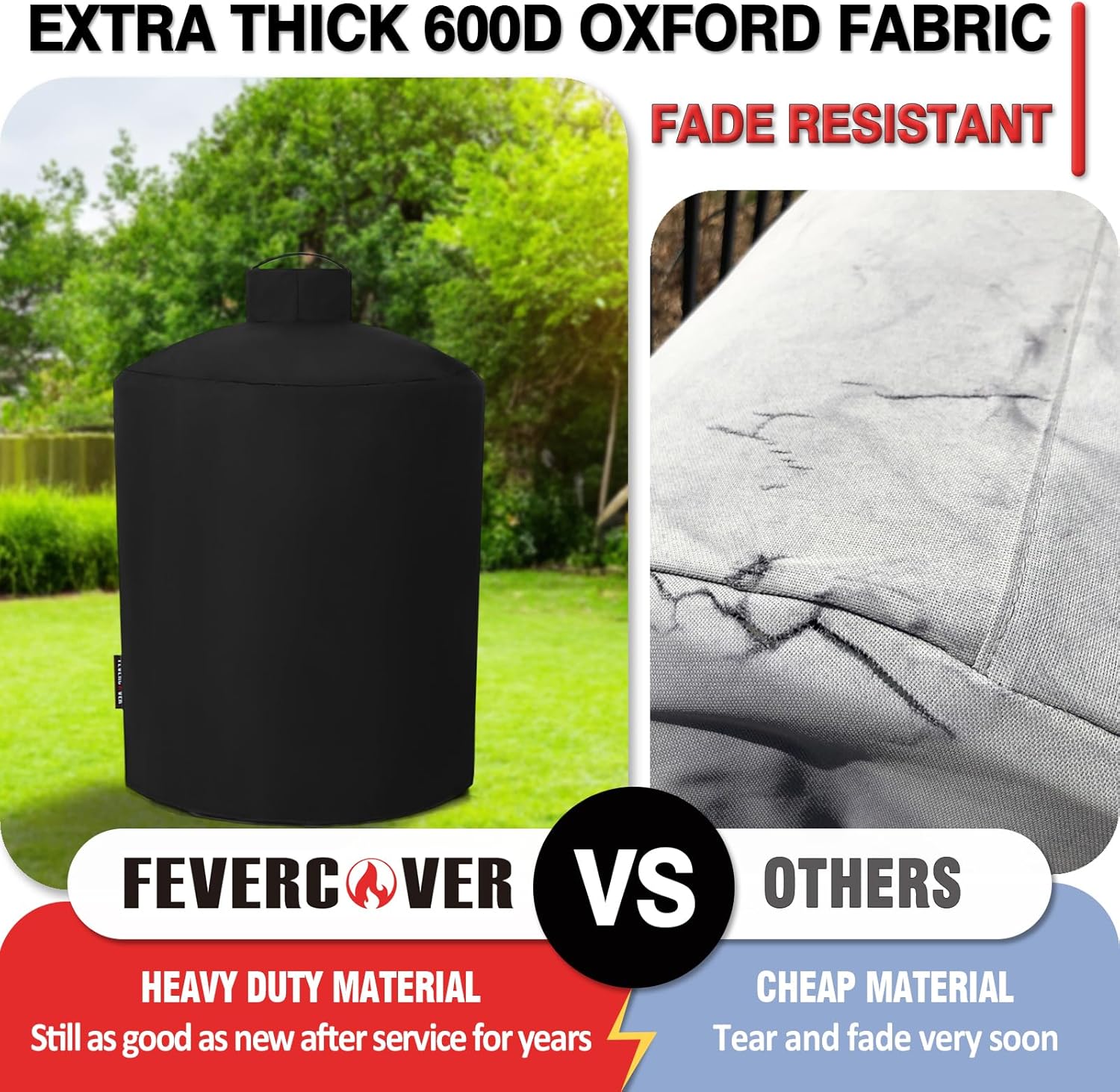 Grill Cover for Large Green Egg, Kamado Joe Classic Joe Series Grill Accessories, Heavy Duty Waterproof Outdoor Ceramic Grill Covers