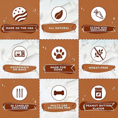 Miniatura 9 de Puppy Cake Cake and Ice Cream Dog Kit de pastel de cumpleaños natural esponjoso y húmedo con mantequilla de maní, tu elección de mezcla de helado,