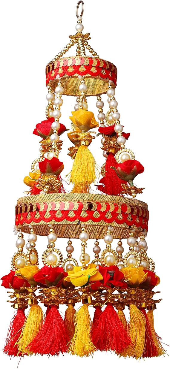 Round Centre Hanging Wall Roof Ceiling Hanging Jhoomar Rose Flower