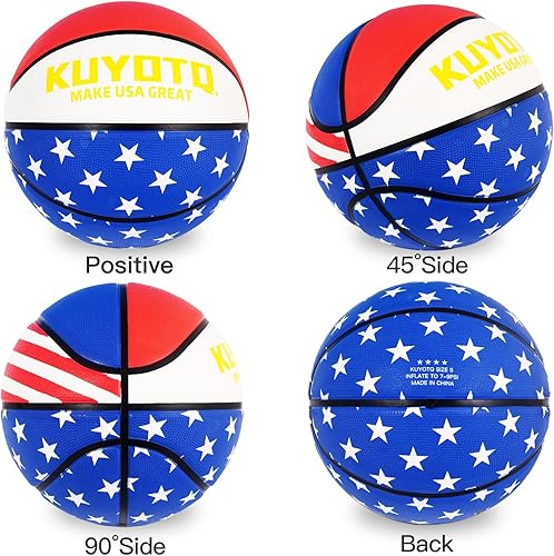 Miniatura 6 de KUYOTQ Kids Toddler Youth Adult Size 3/4/5/6/7 Basketball 22/25.5/27.5/28.5/29.5" Thickened Rubber or Faux Leather Indoor Outdoor Basketball for