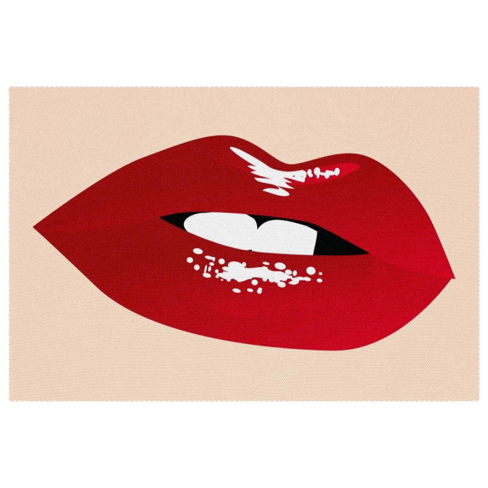 Sets de table résistants à la chaleur Sexy Lips lot de 6 grand format rectangulaire
