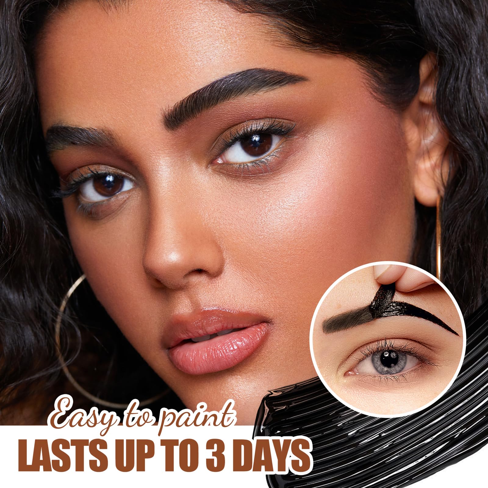 Tattoo Eye Brow Peel Off, Peel Off Eyebrow Gel Tint, Semi-Permanent Colour Eyebrow Dye,Lasts Up To 3 Days - Image 4