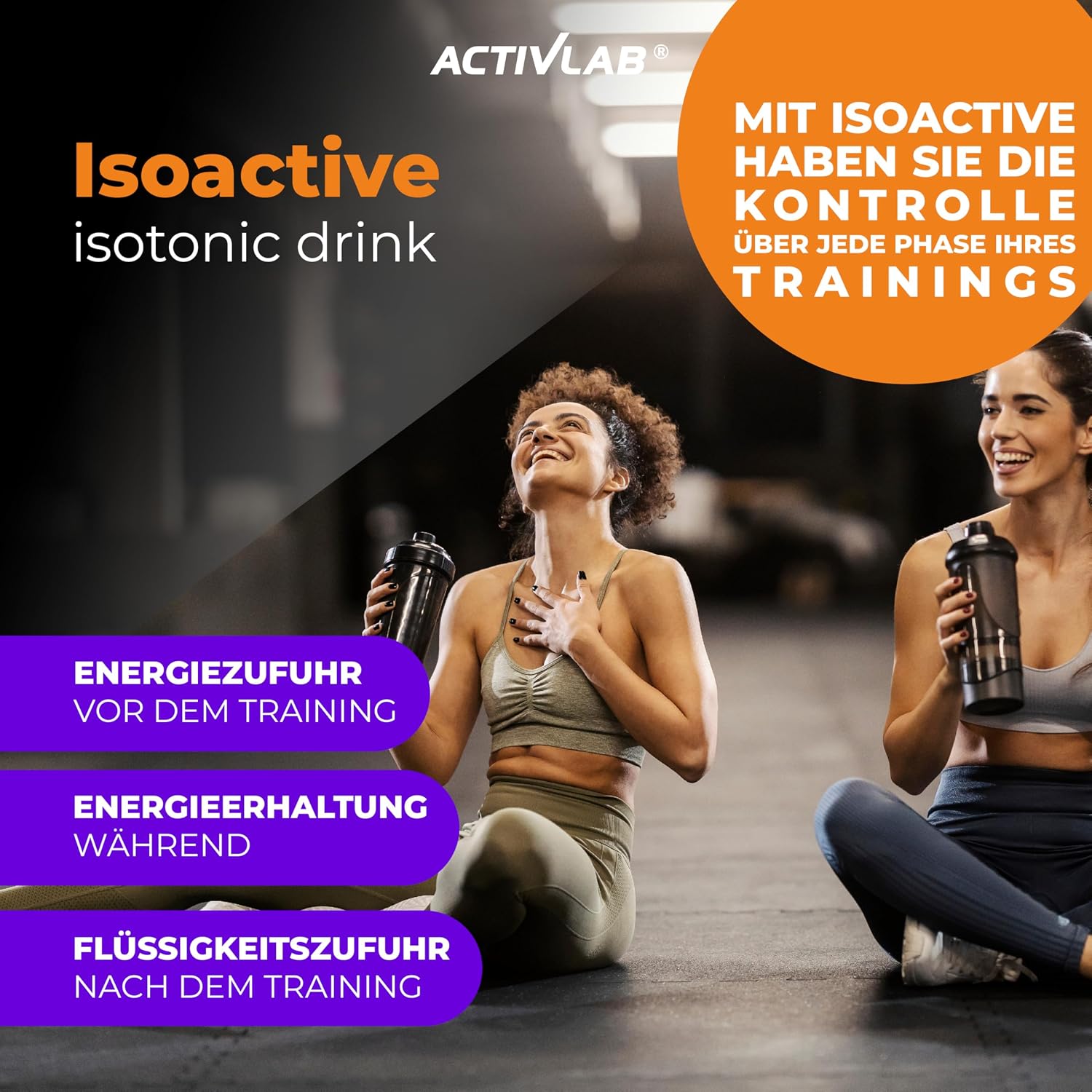 Acitlvab Iso Active — Изотонический напиток в порошке — Комплекс углеводов с витаминами и минералами — Восполнение электролитов — Кальций, магний (вишня, 630 г)