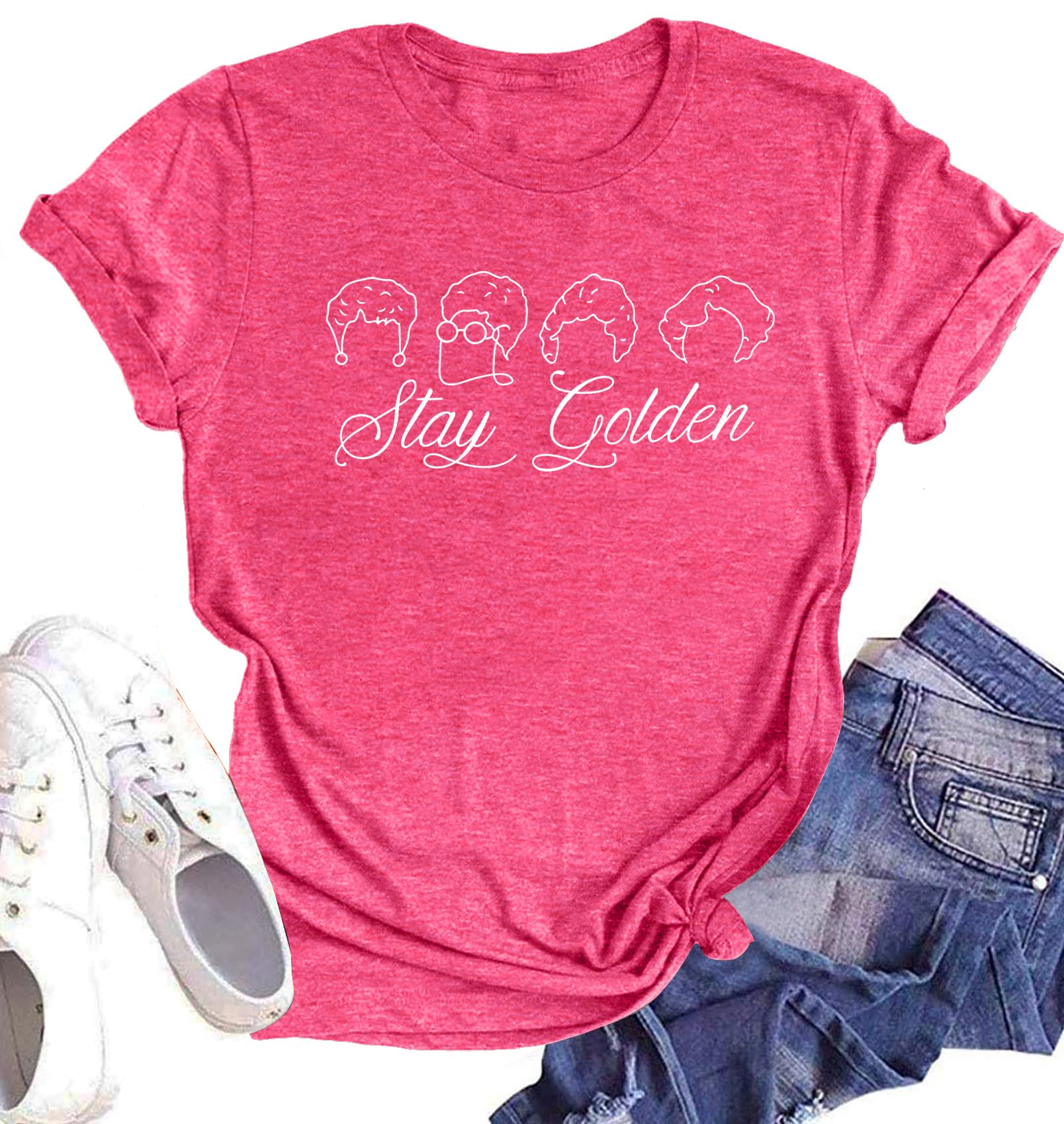 Golden Girls Shirts for Women Inspiration Letter Graphic Kindness Shirts Casual 80s Vintage Tee Tops