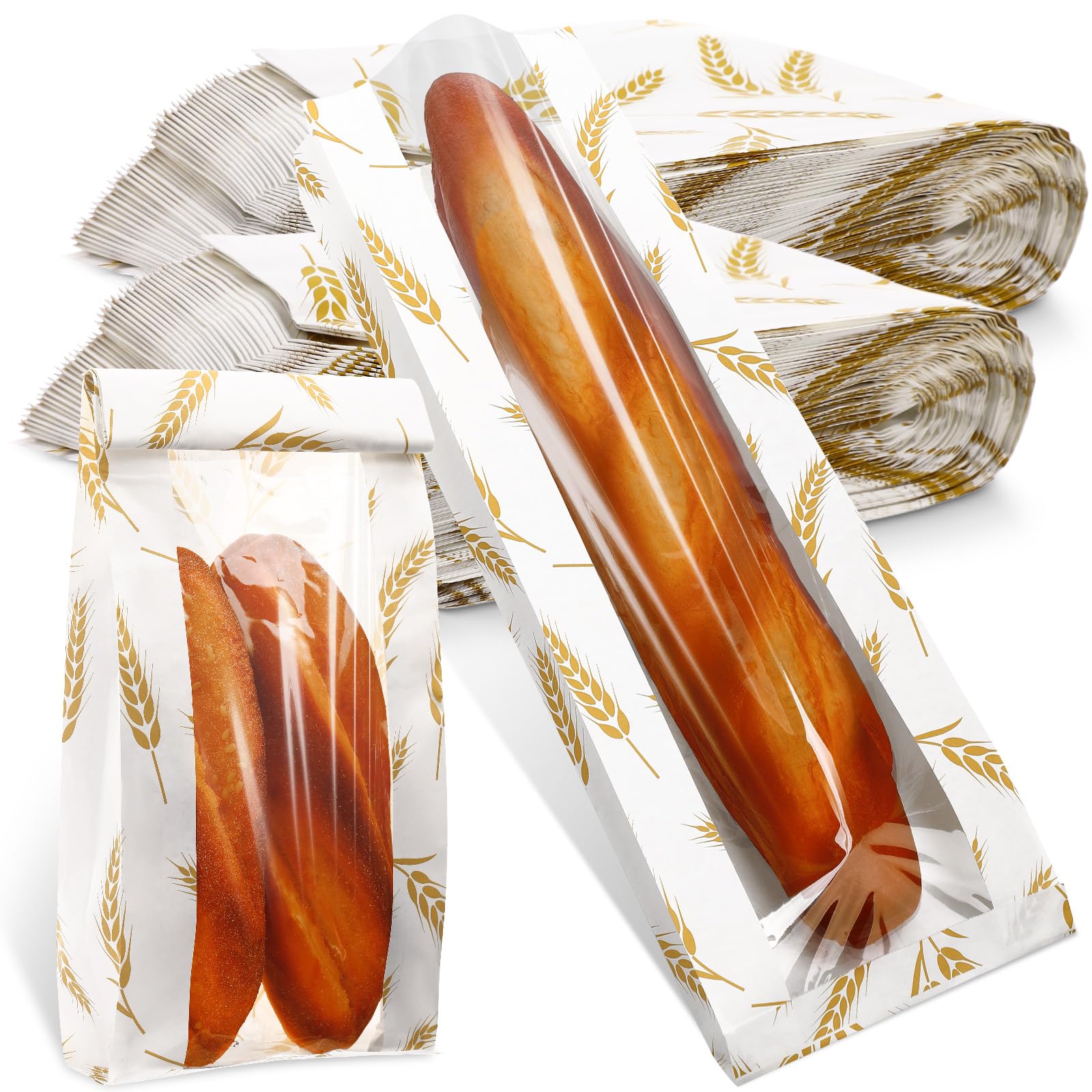 Affrolling Lot De 100 Sacs à Pain En Papier Avec Fenêtre En Vrac Pour