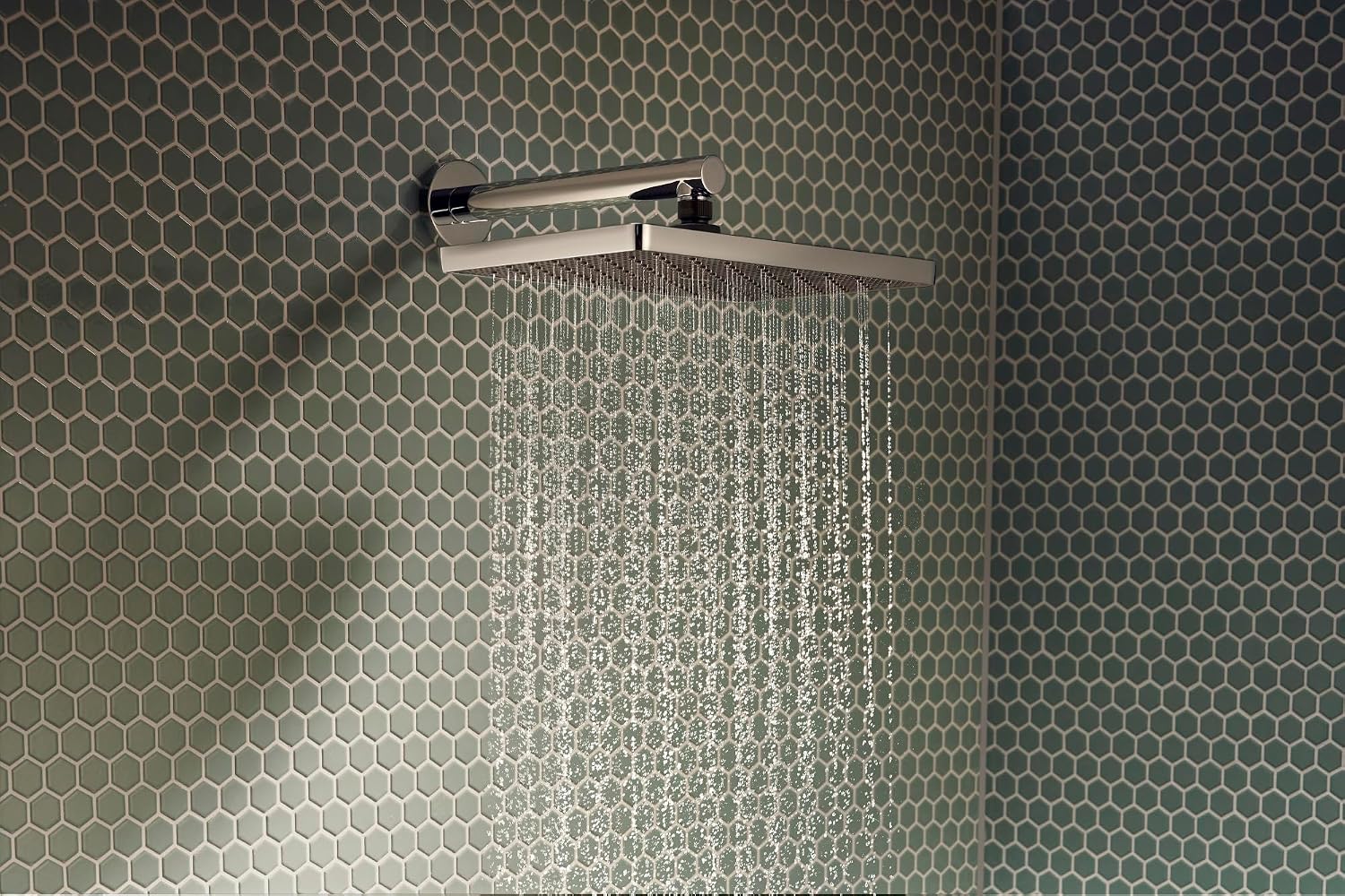 hansgrohe Activera Q 1-Spray Rain Shower Head Showerhead Large Square 2.5 GPM, Chrome, 28738001