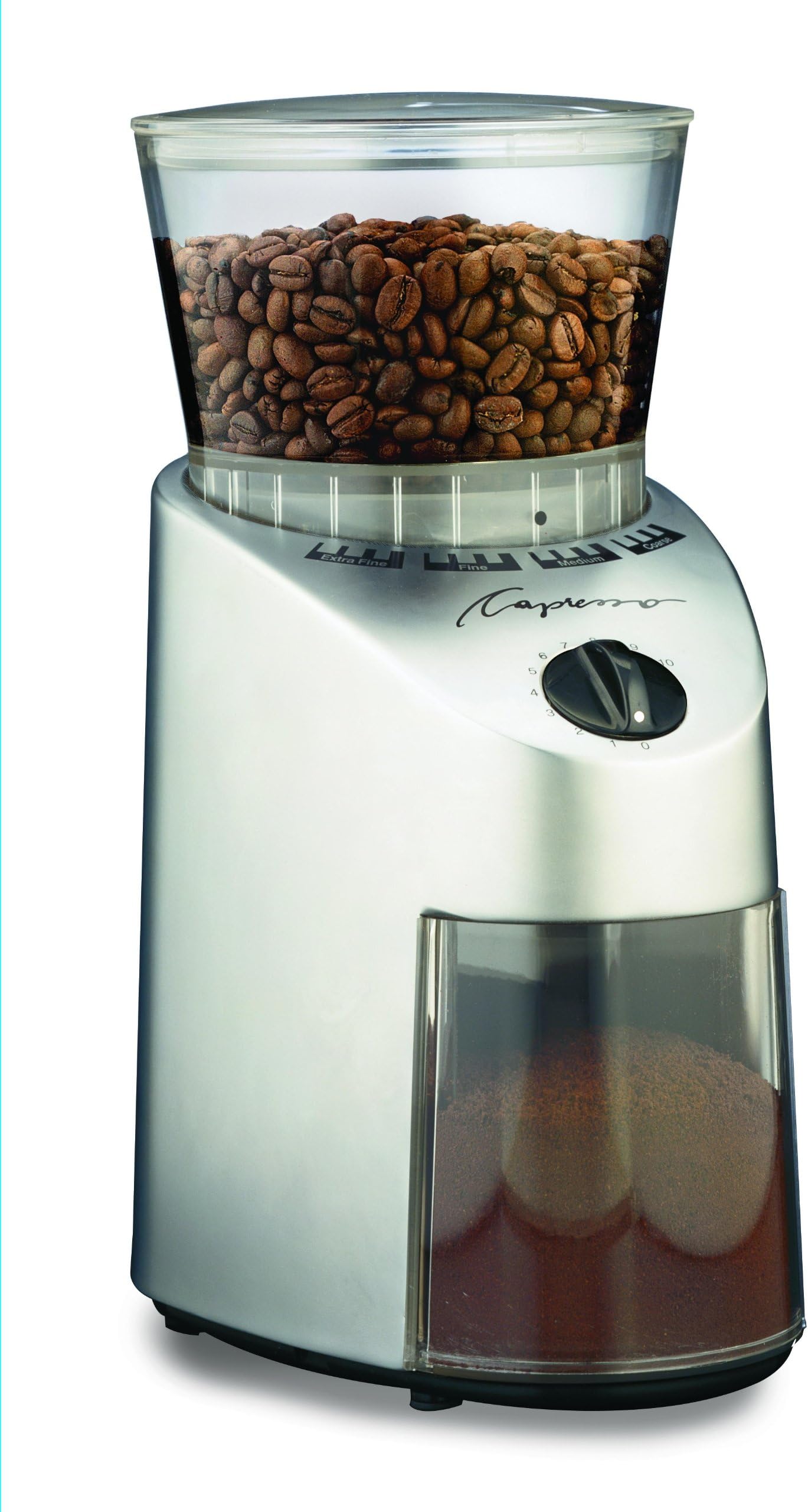 Capresso 560.04 Infinity Conical Burr Grinder, Brushed Silver