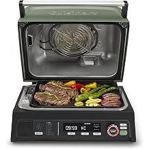 Cuisinart FlavorBoost&trade; 8-in-1 Outdoor Electric BBQ Grill &amp; Portable Smoker, Air Fryer Grill Combo with Smart Probe, Smoke Drawer, 154 sq. in., Patio &amp; Balcony Grill for Apartments, CEG-1302