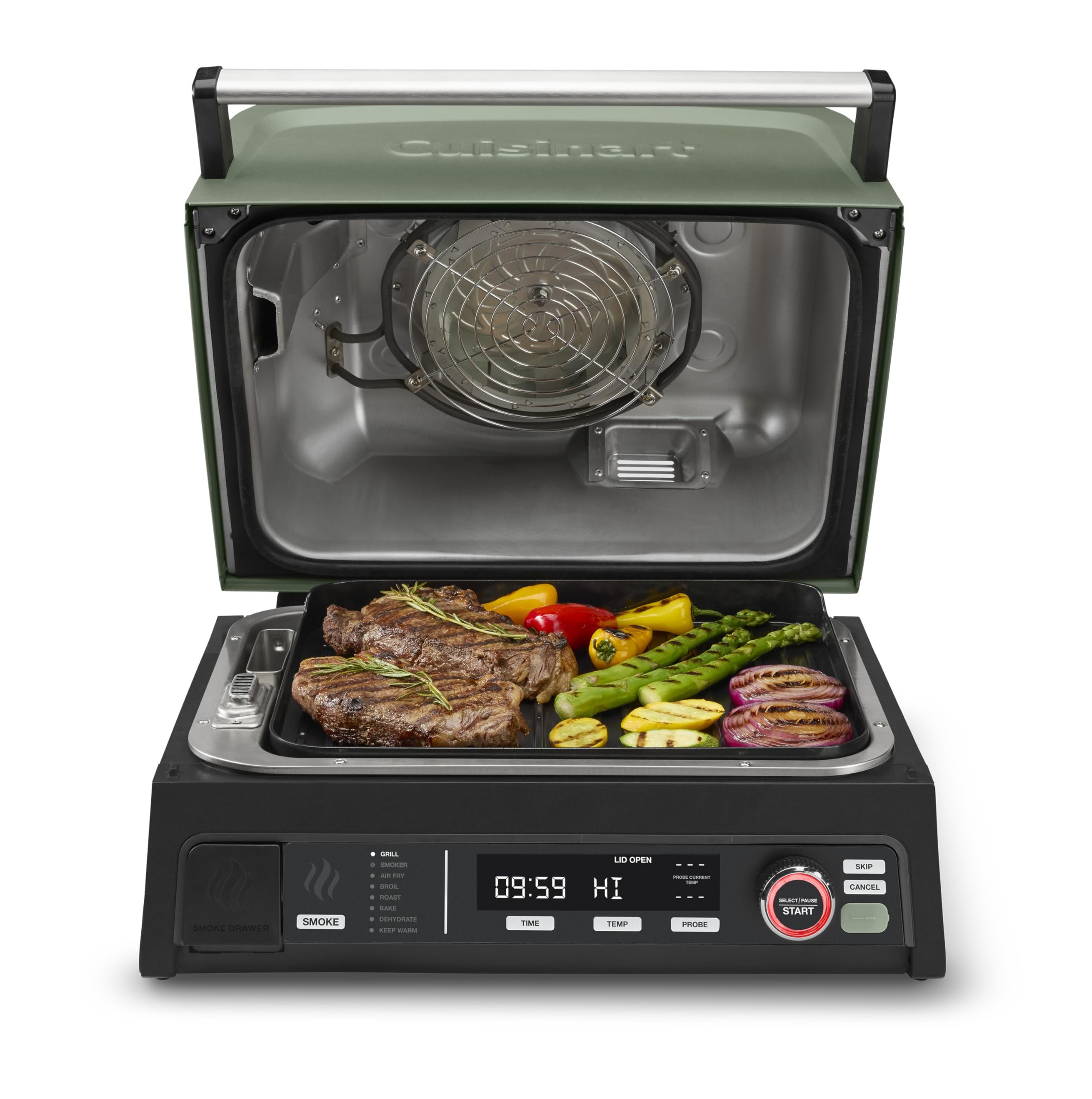 Cuisinart FlavorBoost 8-in-1 Outdoor Electric BBQ Grill & Portable Smoker