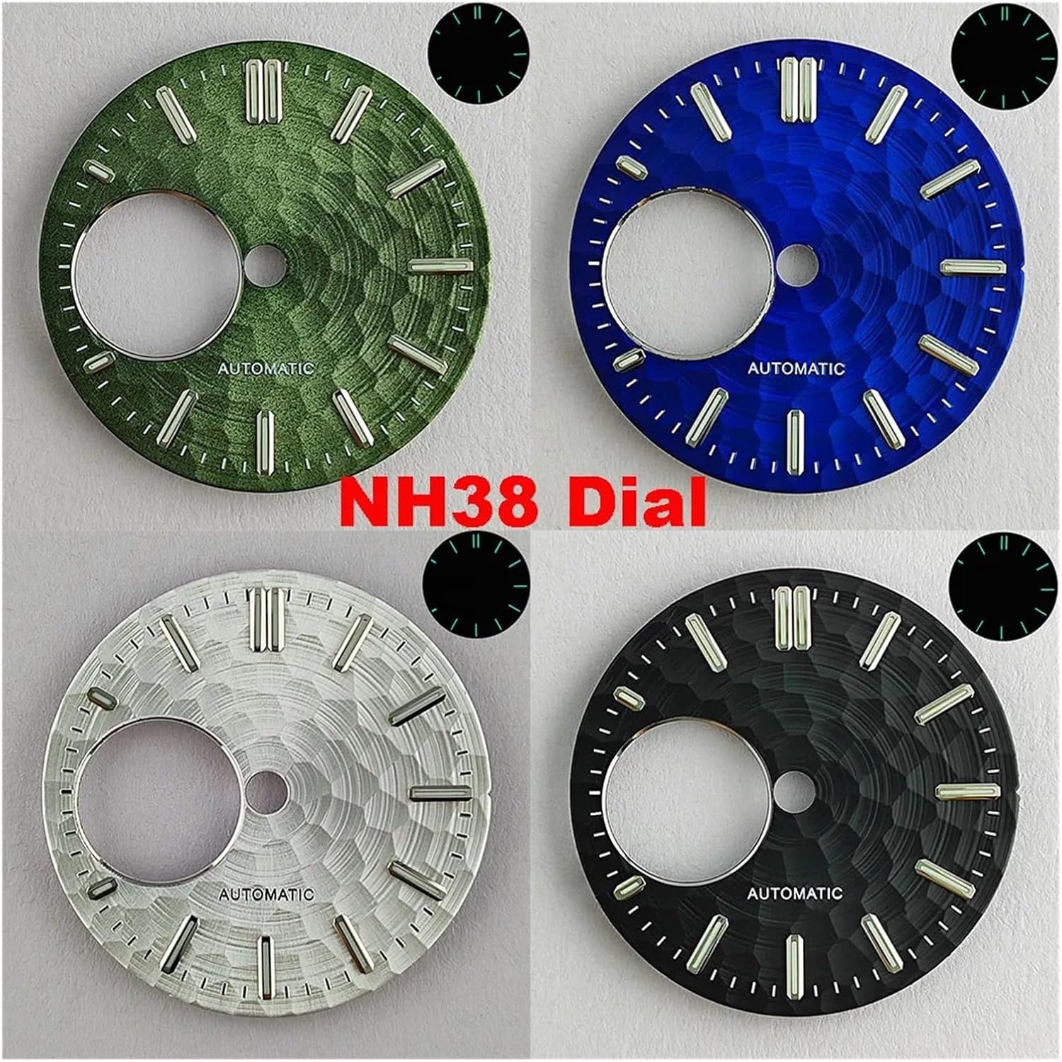 28.5mm Green Luminous Honeycomb Dial Suitable For NH38 Movement Watch Accessories