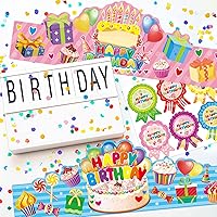 Vista 4 de WorldBazaar Coronas de cumpleaños para niños, paquete de 36 sombreros de feliz cumpleaños con calcomanías de insignia, profesor, aula, escuela