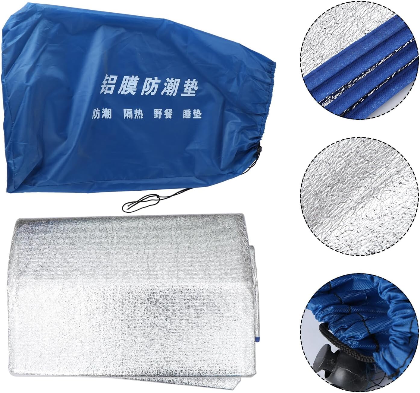 Outdoor Camping Mat Aluminum Film Sleeping Blanket Picnic Cushion Lightweight Foldable Pad for Hiking and Tent Use Random Color