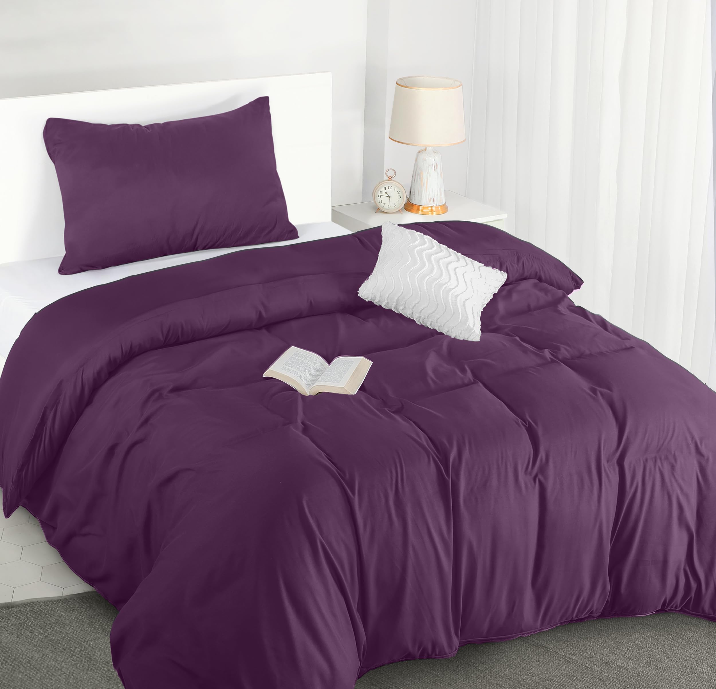 Utopia Bedding Duvet Cover Double - Soft Microfibre Polyester - Bedding Quilt Cover Set, with Pillow cases (Grey) — view 109