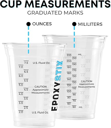 Miniatura 2 de Paquete de 250 Vasos medidores desechables de 10 onzas para mezclar resina epoxi, medidas en ml y onzas, pintura reutilizable multiusos, epoxi,