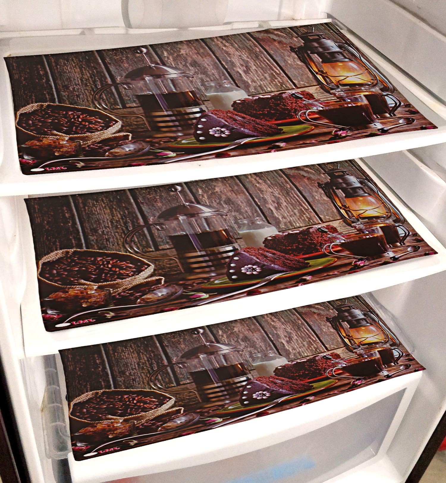 Kuber Industries PVC 3 Pieces Reversible Fridge Drawer Mats (Multi)-CTKTC028174