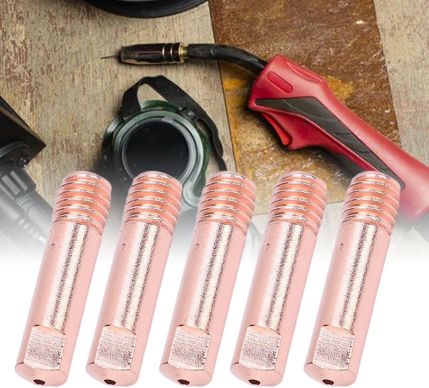 Garosa 60Pcs MIG Welding Tips 1.2mm Copper MIG Welding Gun Consumables for MIG200 MIG130 MB15 15AK MIG Welder
