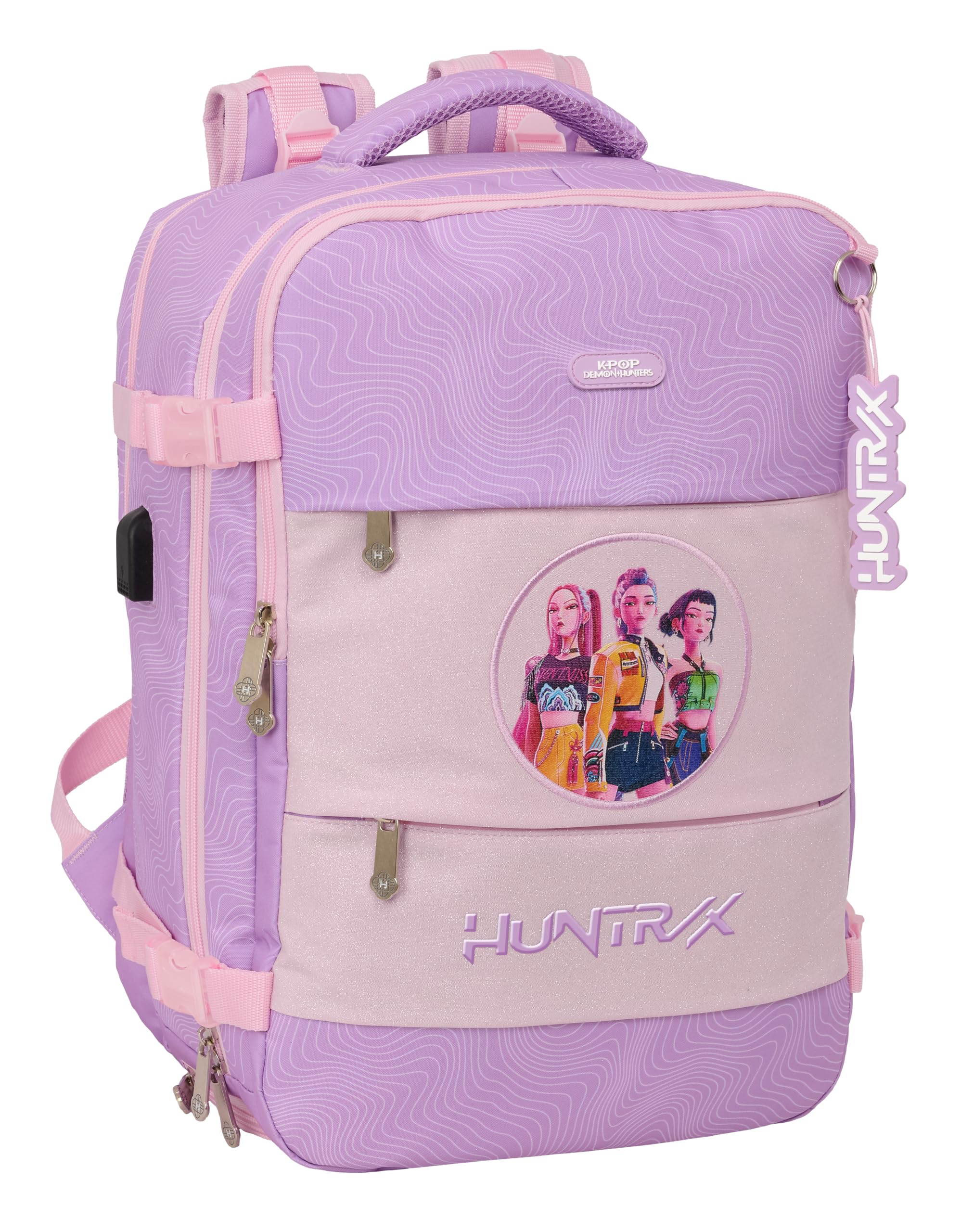 K-POP Demon Hunters - ICONIC - Cabin Travel Backpack for 15.6 Inch Laptop, Ideal for Young People of Different Ages, Comfortable and Versatile, Resistance, 29 x 19 x 44 cm