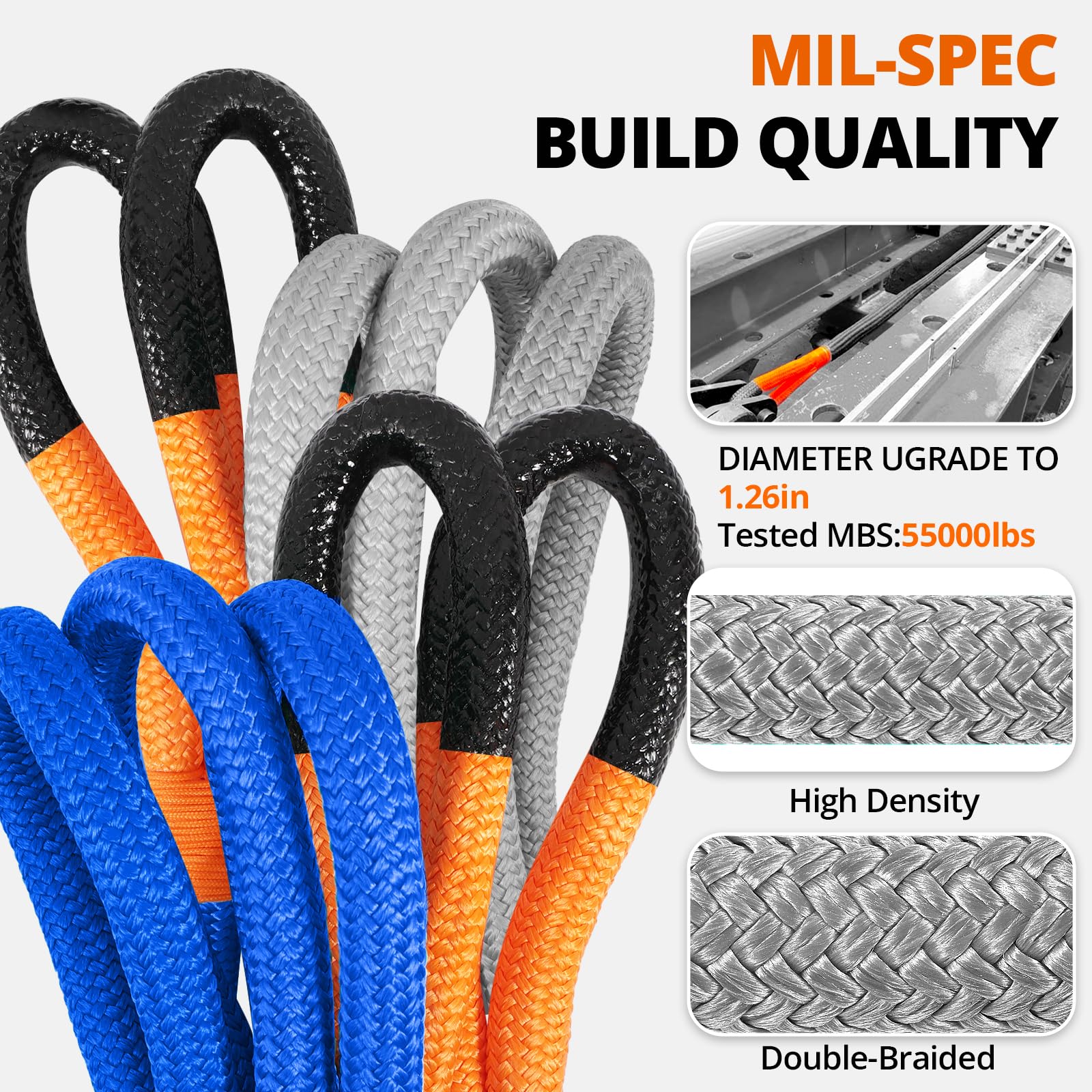 Elastic Tow Rope 20ft X 7/8