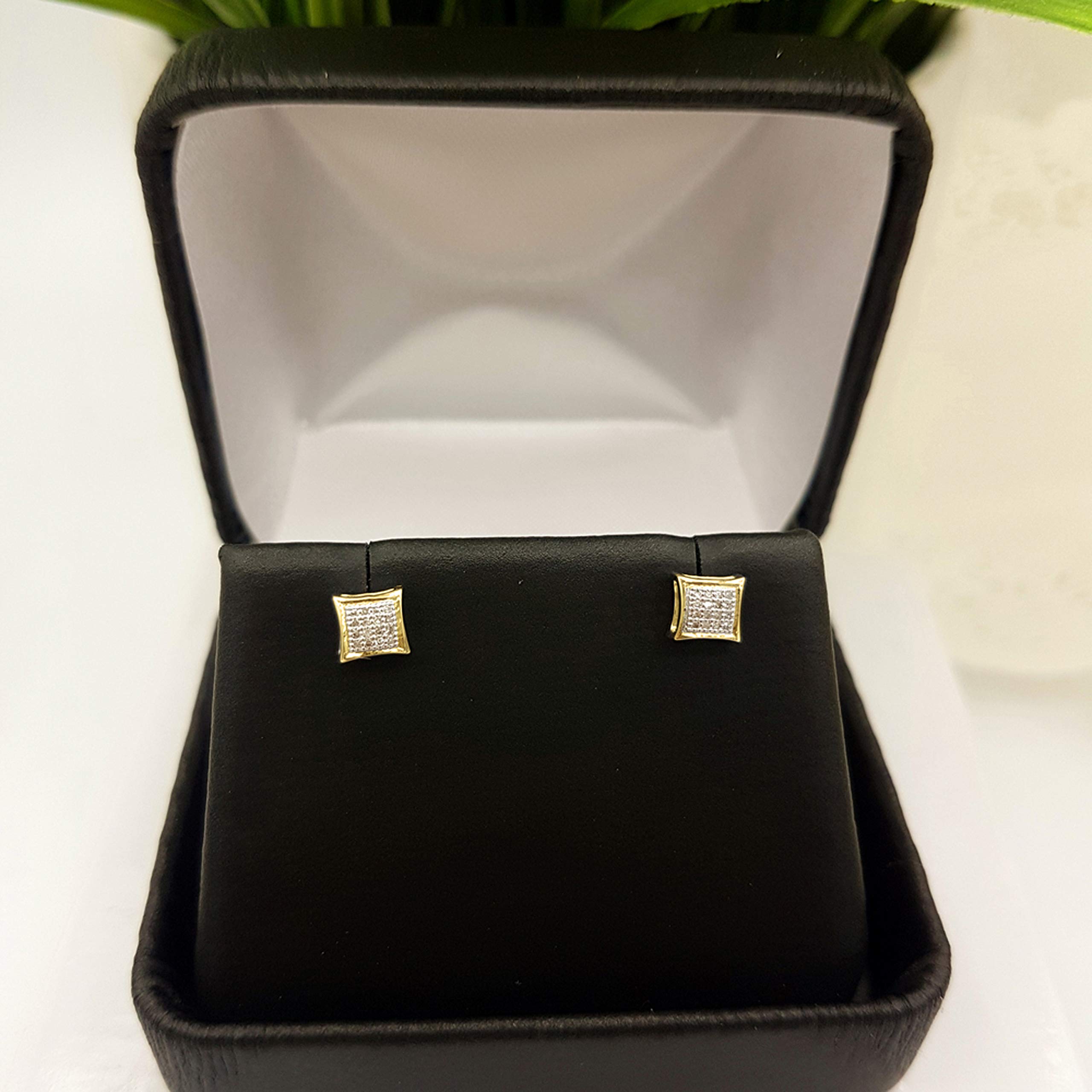 Dazzlingrock Collection Pendientes de tuerca redondos de 0,05 quilates con diamante blanco en forma de cometa para hombre, disponibles en oro macizo de 10 quilates, 14 y 18 quilates y plata de ley