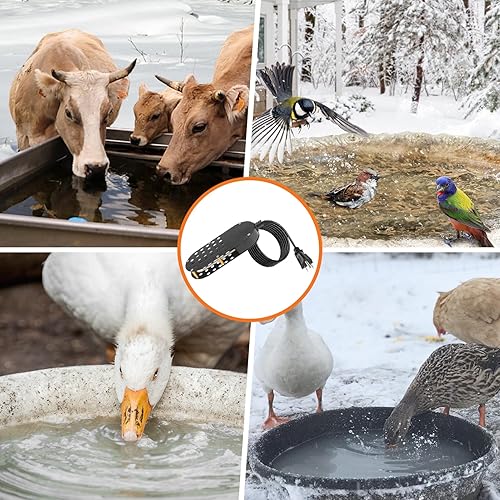 Miniatura 7 de Calentador sumergible para pollo, descongelador de agua de pollo con control termostático de 250 W, calentador de agua de aluminio para aves de
