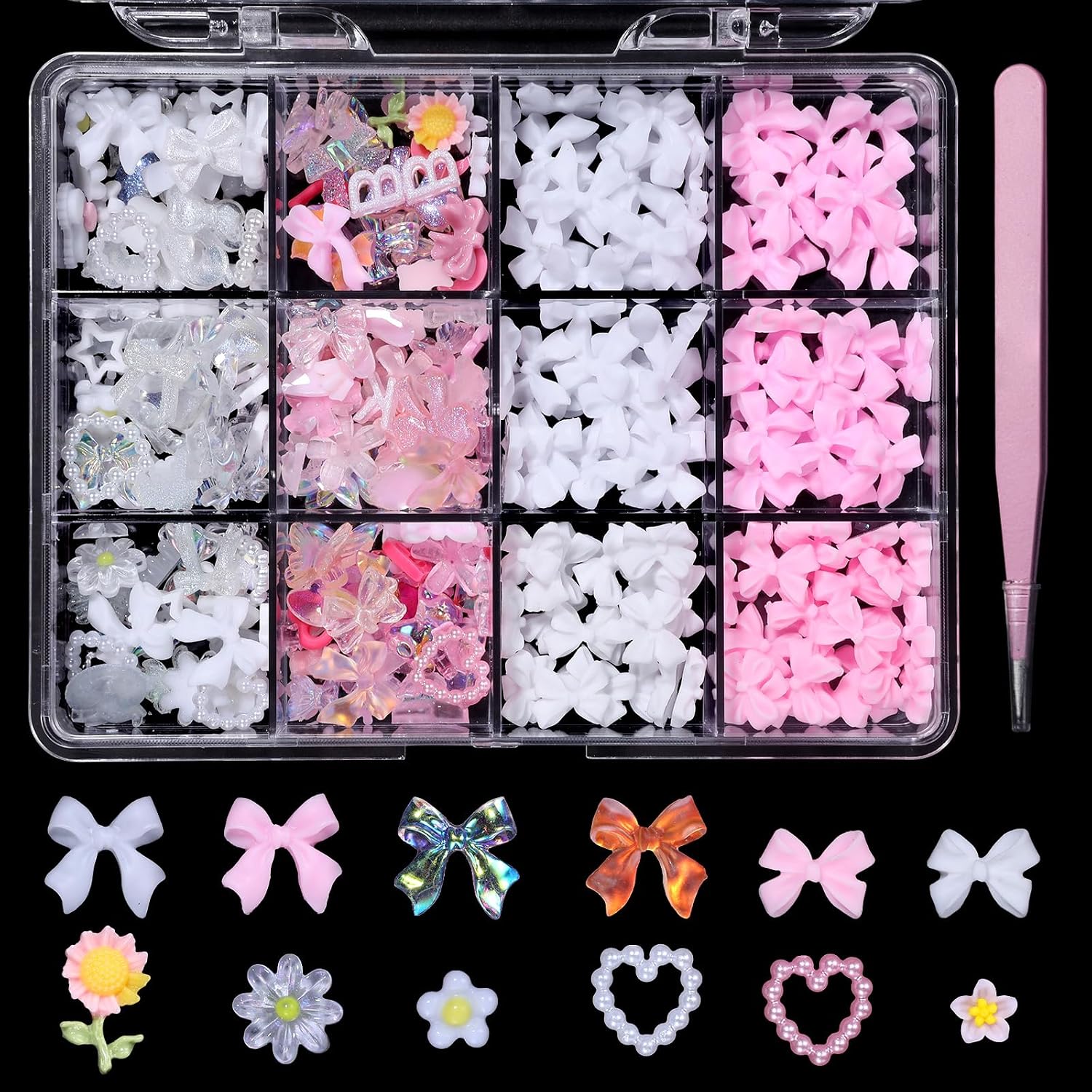 3D Nail Art Charms - Colorful Acrylic Decorations