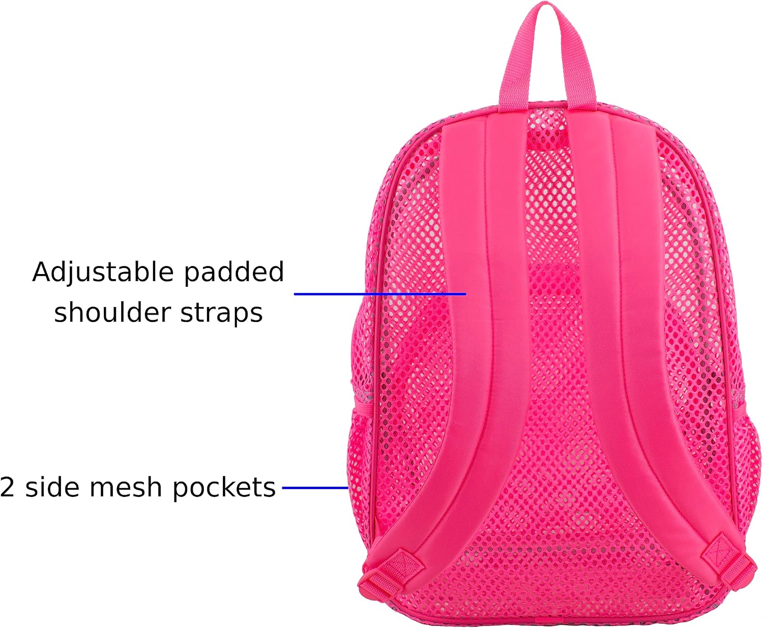 Eastsport Mesh Backpack With Adjustable Padded Shoulder Straps (Pink)