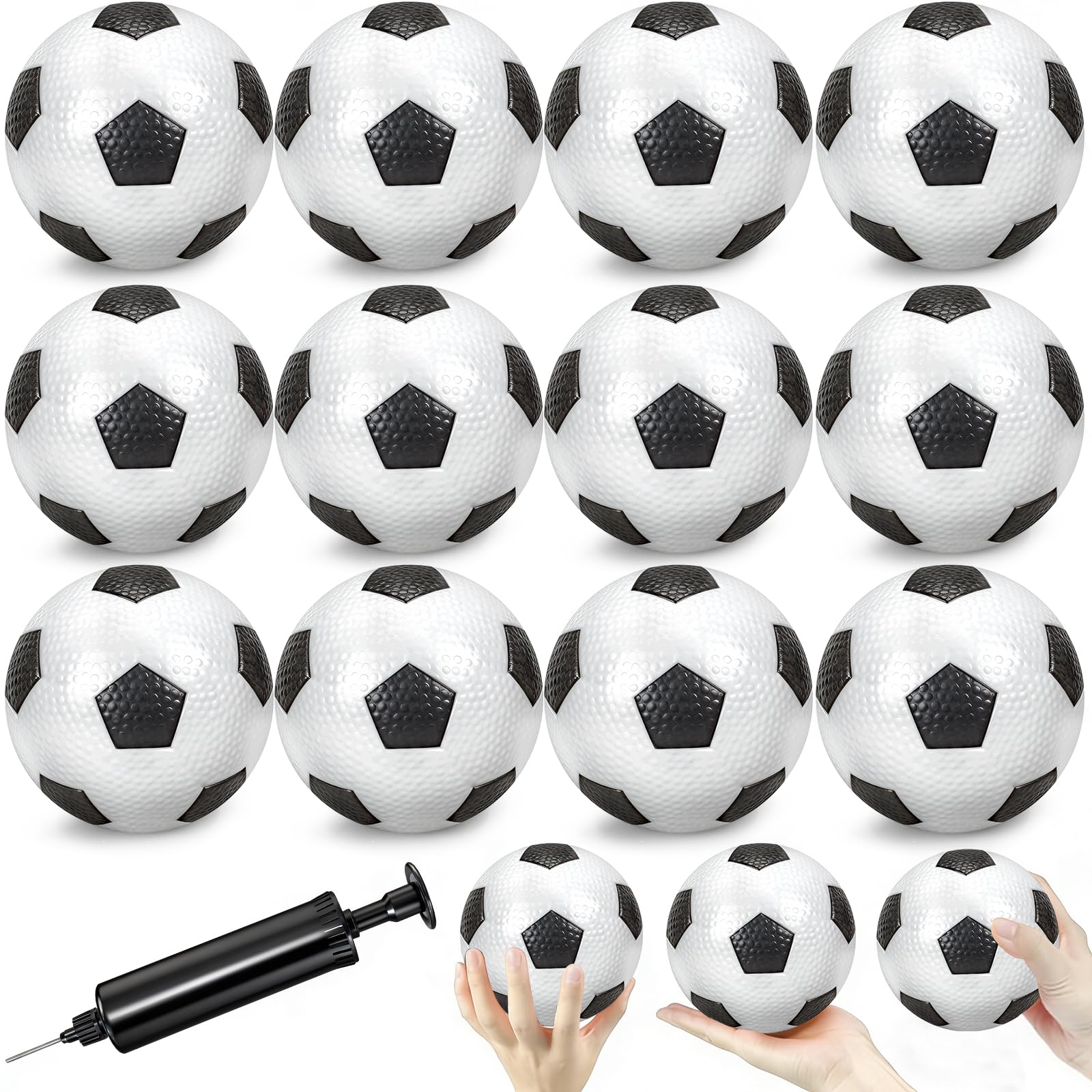 YongnKids Mini Footballs for Kids Toddlers, 12 Pcs Soft Rubber Football Balls Gifts for Girls Boys 4-12 5-10 3-12, Sport Ball Toys for Indoor Outdoor Park Beach Swimming Party Favor