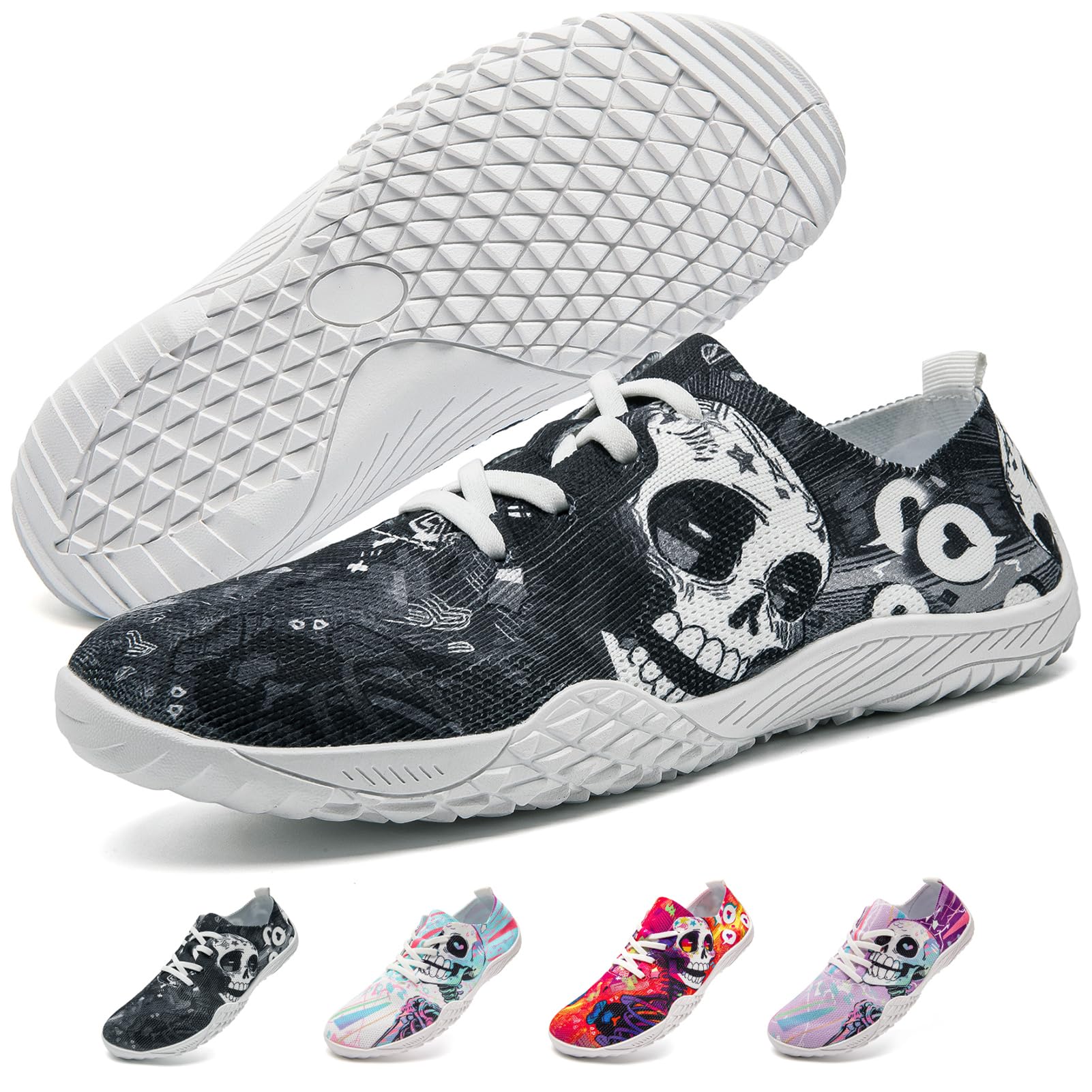 CMZSMM Barfußschuhe Damen Barfuss Schuhe Bequeme Hausschuhe Laufschuhe Sneaker Atmungsaktiv Fitnessschuhe Turnschuhe Wanderschuhe Zero-Drop Solhe Sportschuhe