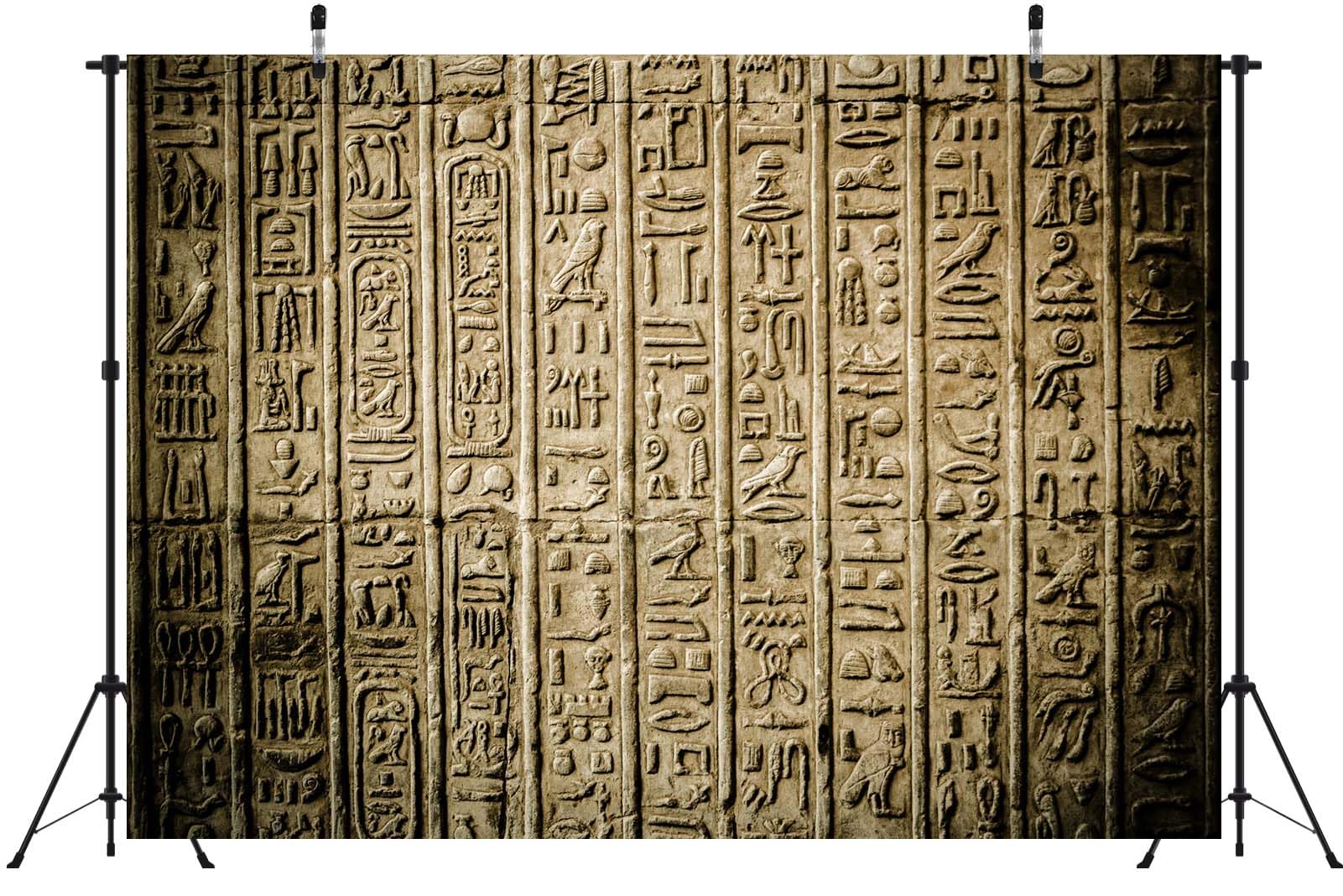 BELECO 5.2x3m Telo sfondo geroglifici egizi antichi | Tempio egiziano faraone muro arenaria scolpita sfondo archeologia banner festa tema egitto accessori foto