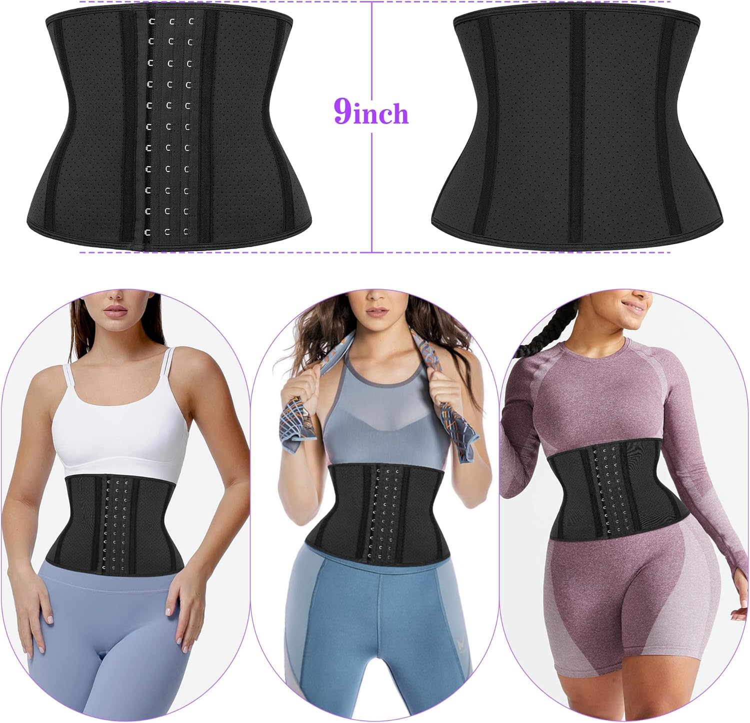 Short Torso Waist Trainer for Women Lower Belly Fat, Workout Fajas Colombianas Waist Cincher Corset - Image 5