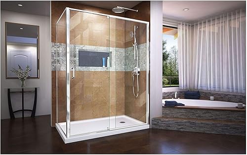 Miniatura 7 de DreamLine Flex SHDR-2234580-RT-01 - Cabina de ducha pivote sin marco de 34 12 pulgadas de profundidad x 56-60 pulgadas de ancho x 72 pulgadas de
