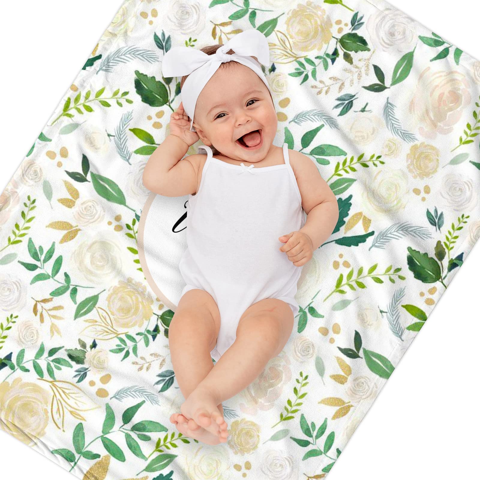 Personalized Baby Blanket With Name - Custom Fleece Throw 50x60 Inches With Flower Design For Kids & Adults - View #11