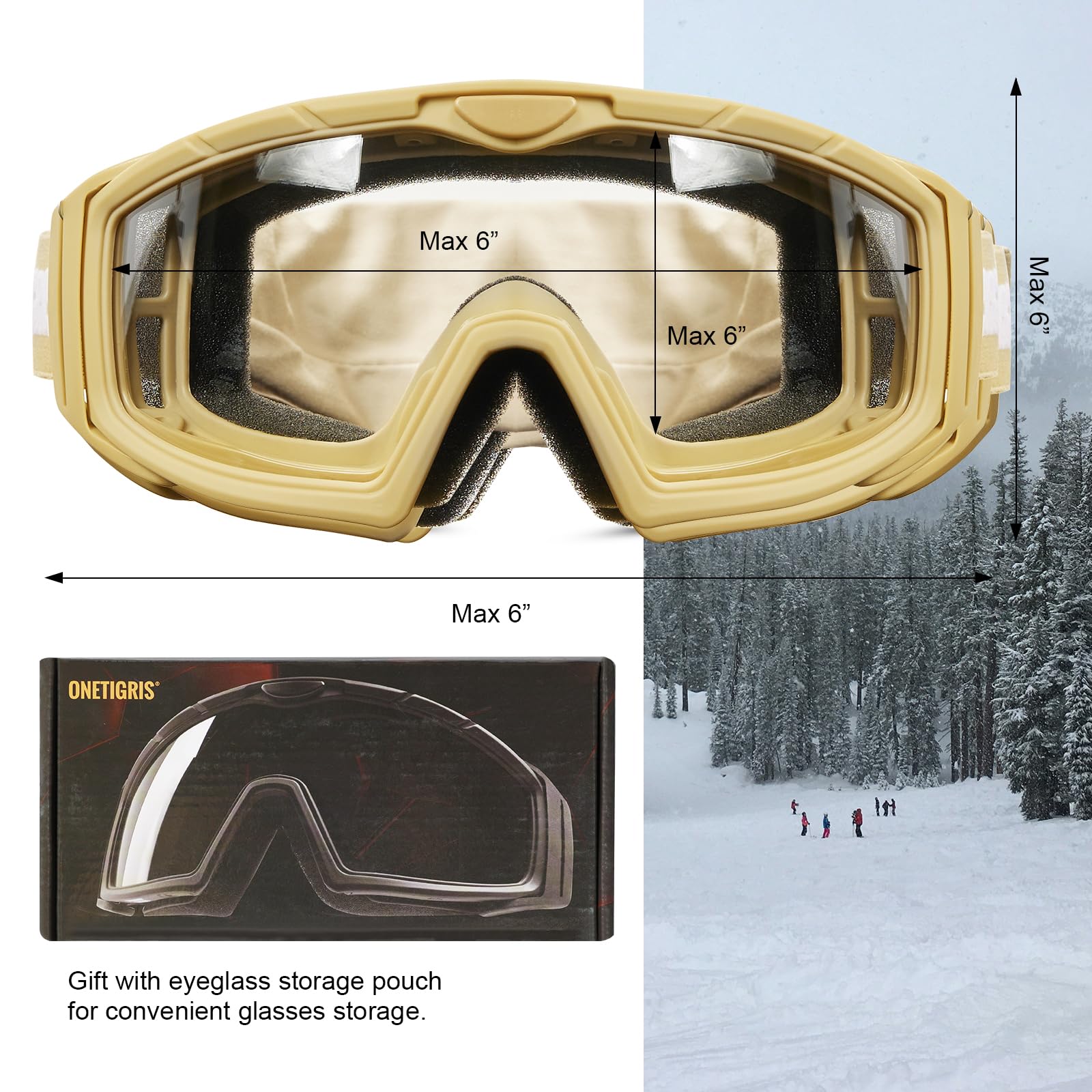 OneTigris Airsoft Brille, Taktische Schutzbrille mit 3 Wechselobjektive, Jagdbrille mit CE EN166 und ANSI Z87.1, Airsoft Gläser für Paintball, Jagd, CS, Radfahren, Outdoor