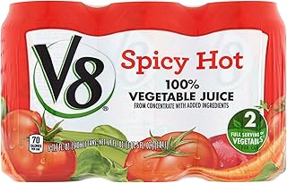 V8 Spicy Hot 100% Vegetable Juice 11.5oz (Pack of 18)