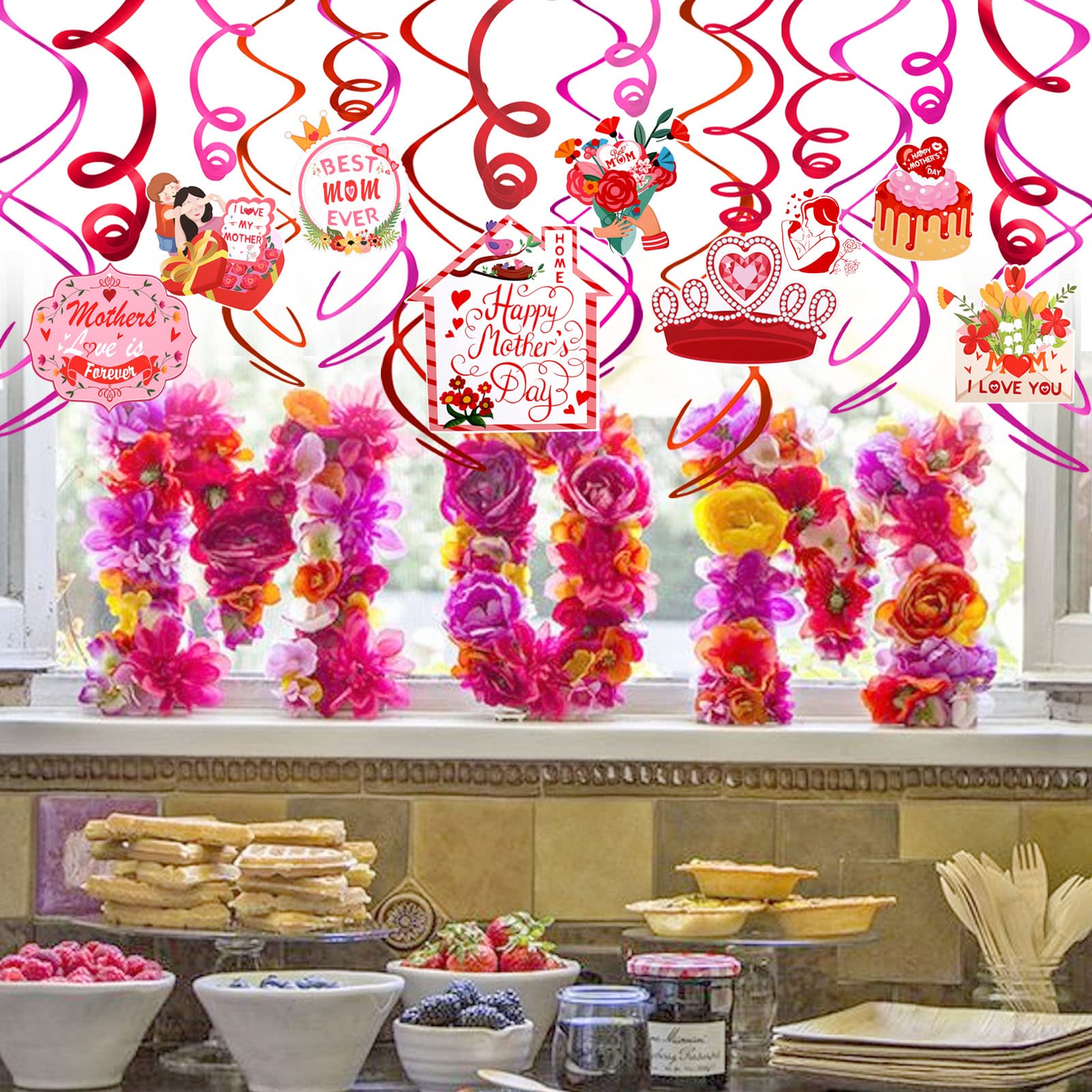HOWAF 30 Pièces Décorations Suspendues Tourbillon Fête Des Mères - Idéal Cadeau Pour Maman