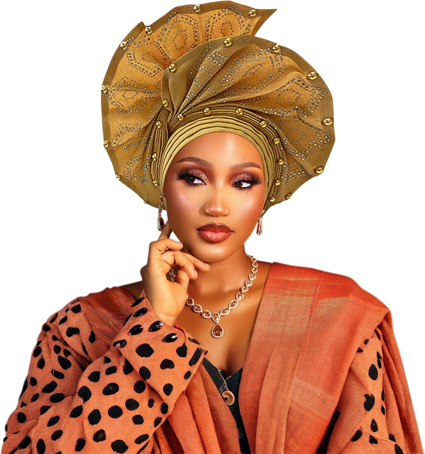 Nigerian Women's hat African gele head wrap for women,auto gele Nigerian Headwear,turbans for women weddings parties event