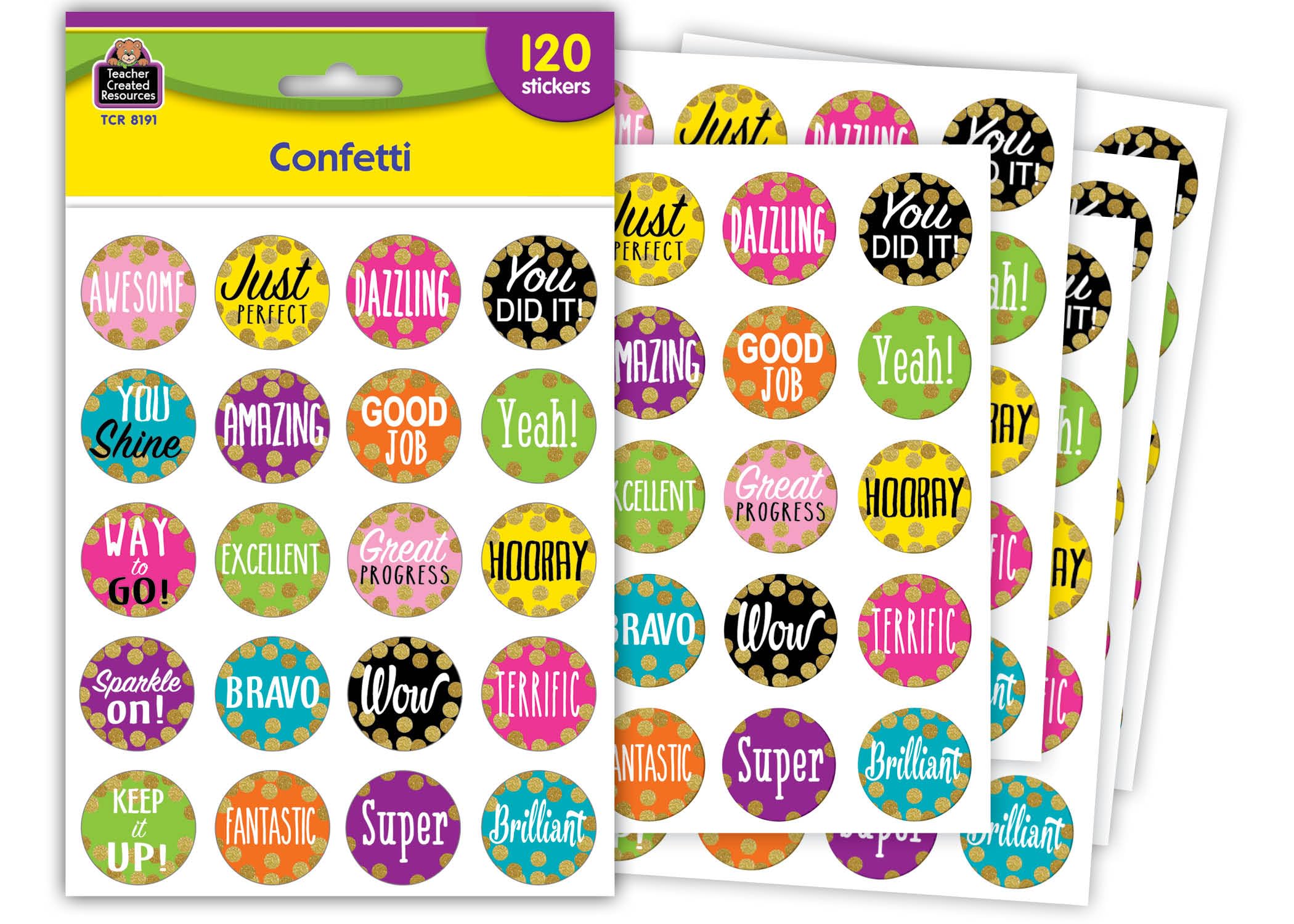 Teacher Created Resources Confetti Stickers - 8191