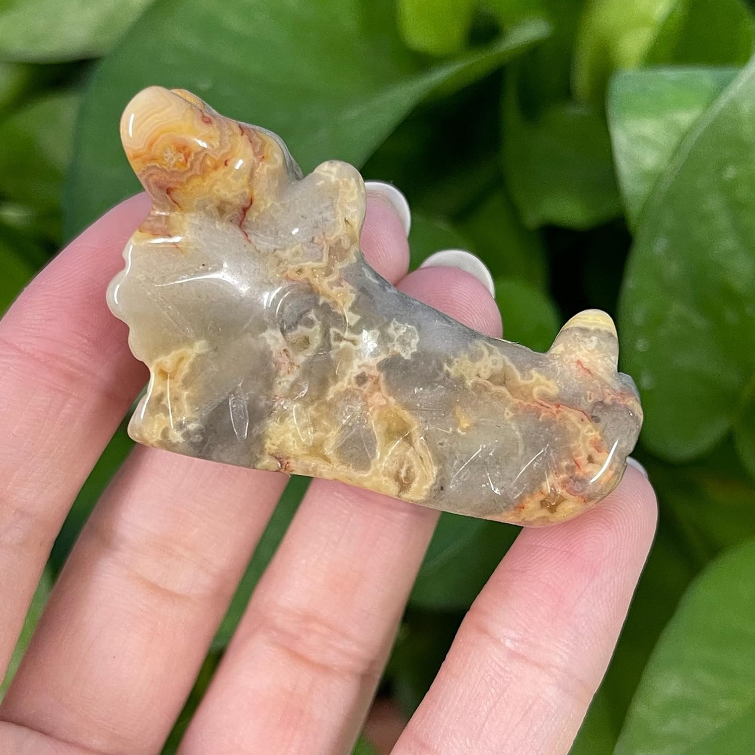 装飾用の宝石 ナチュラルドラゴンスカル置物石彫刻クラフトデコレーションヒーリングクォーツクリスタルレイキ像 結晶 (Color :