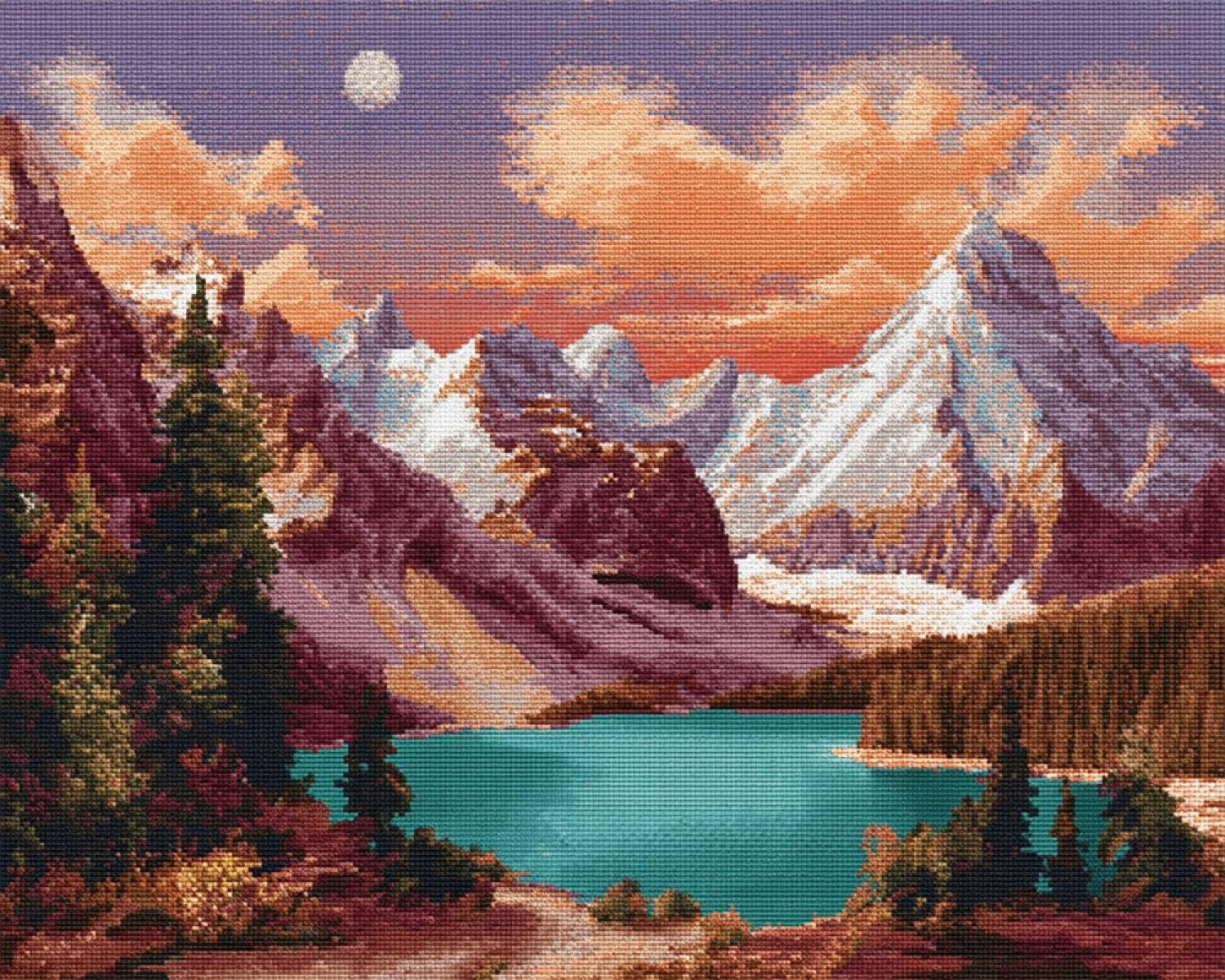 Henypt Color Diy Latch Hook Rug Kit Mountains,Forests And Lakes 60X90cm
